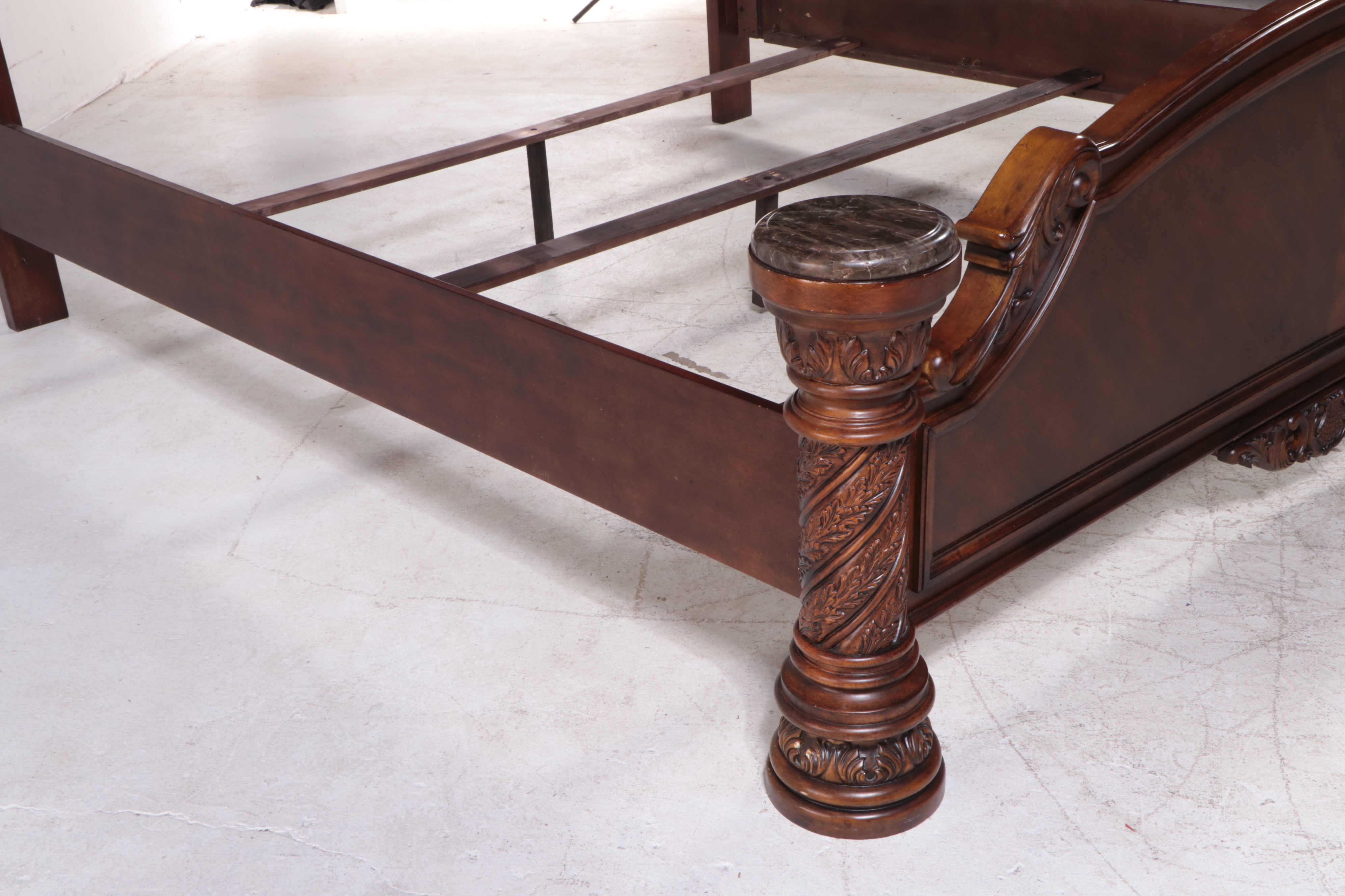 Ashley Furniture "North Shore" King Size Bed Frame with Marble Accents