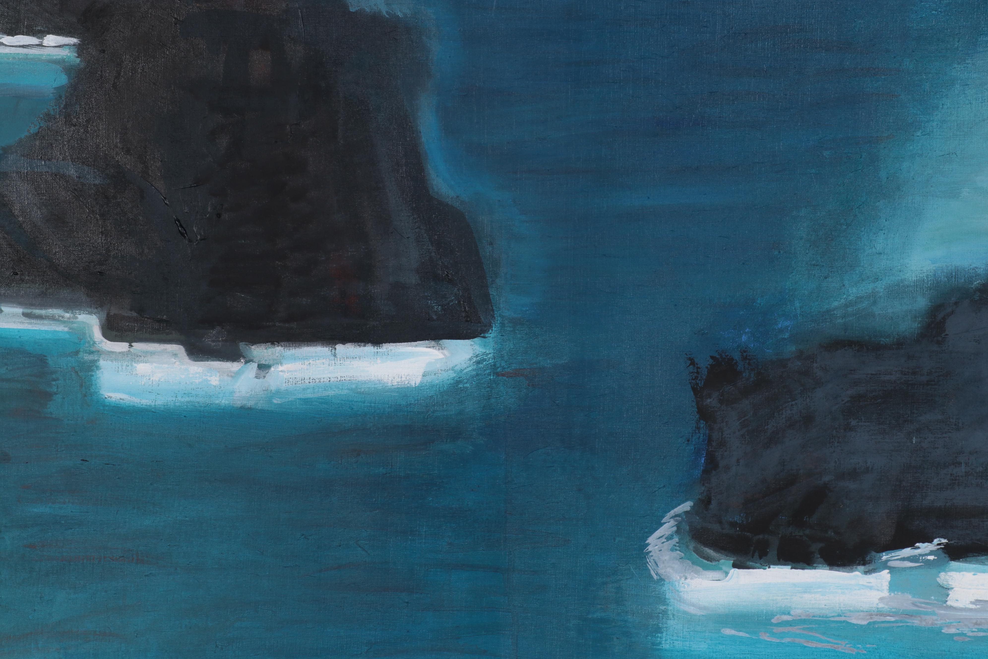 Martyl Langsdorf Seascape Acrylic Painting "Matsushima," 1993