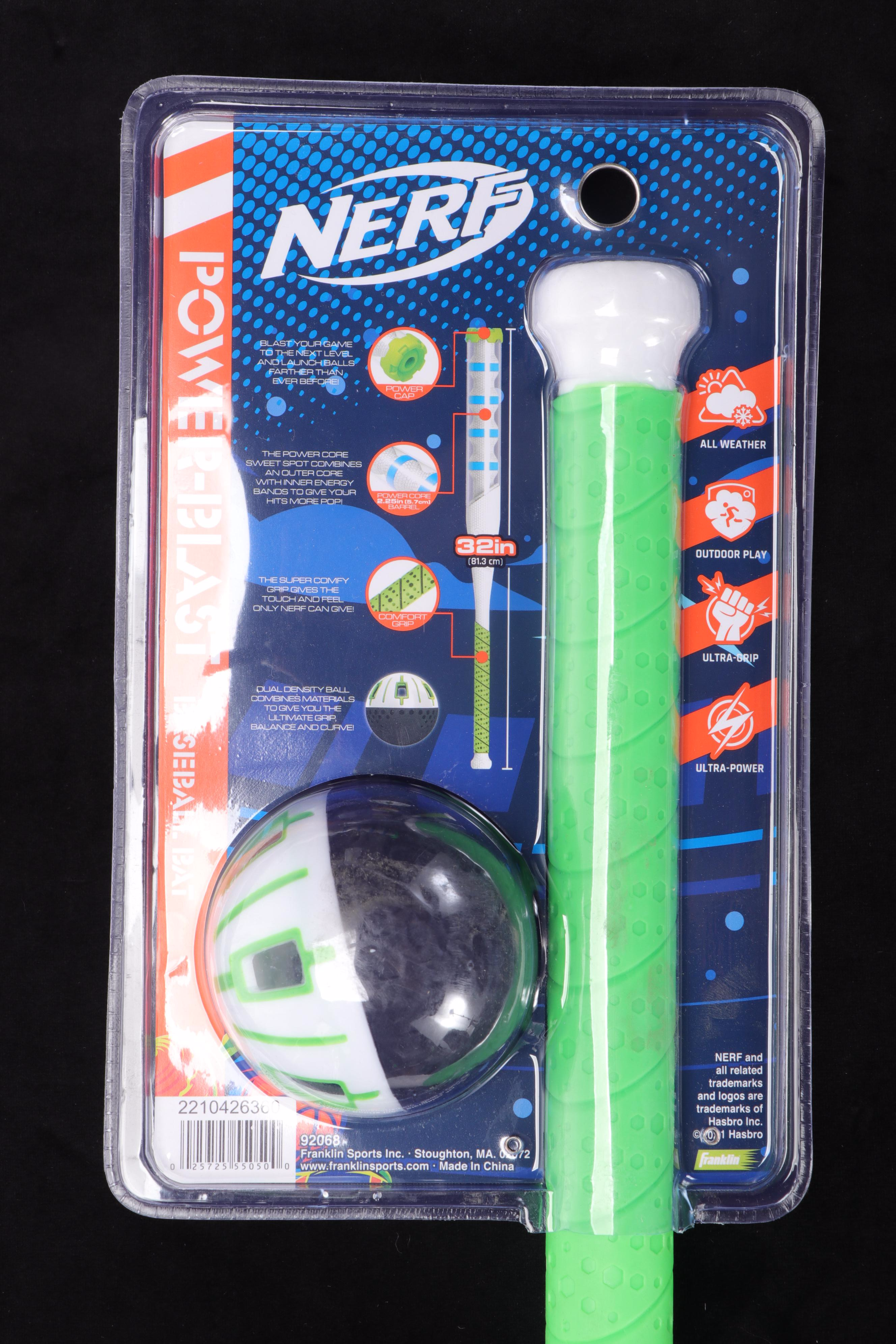Franklin Sports Nerf Power-Blast Baseball Bat and Ball Set