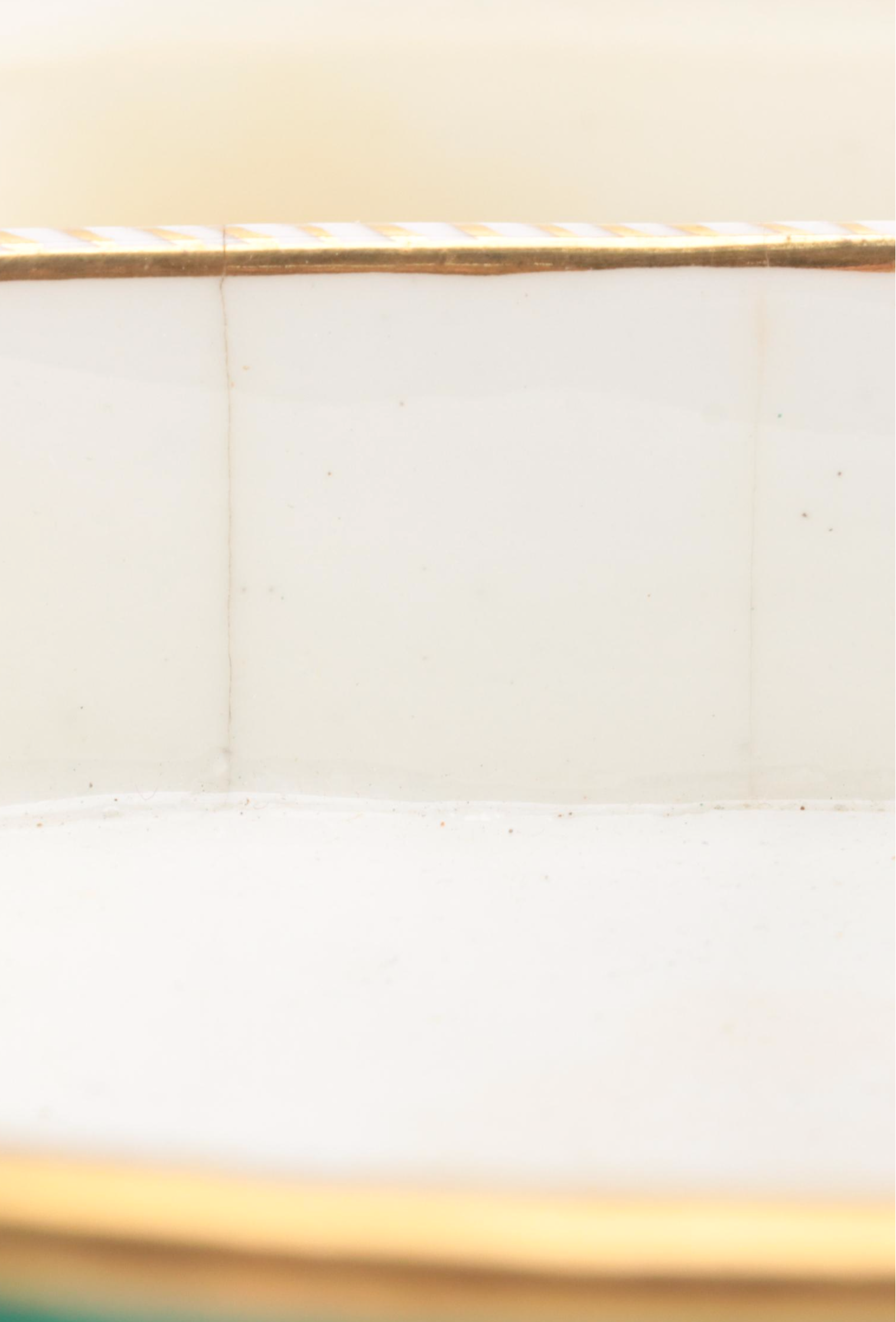 Royal Worcester Bone China Yellow Canary Figures with Monkey Motif Porcelain Box