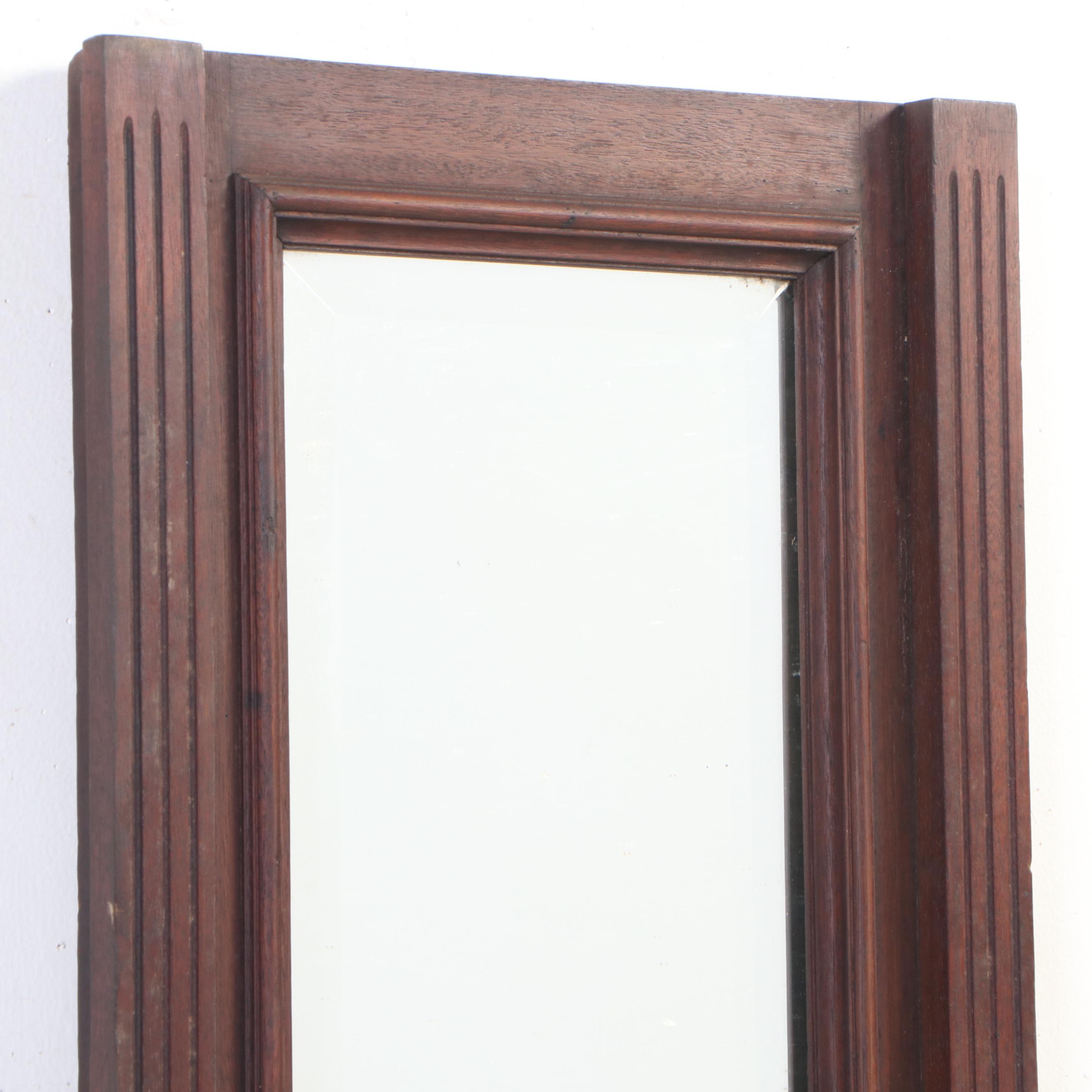Victorian Walnut Pier Mirror with Galleried Shelf