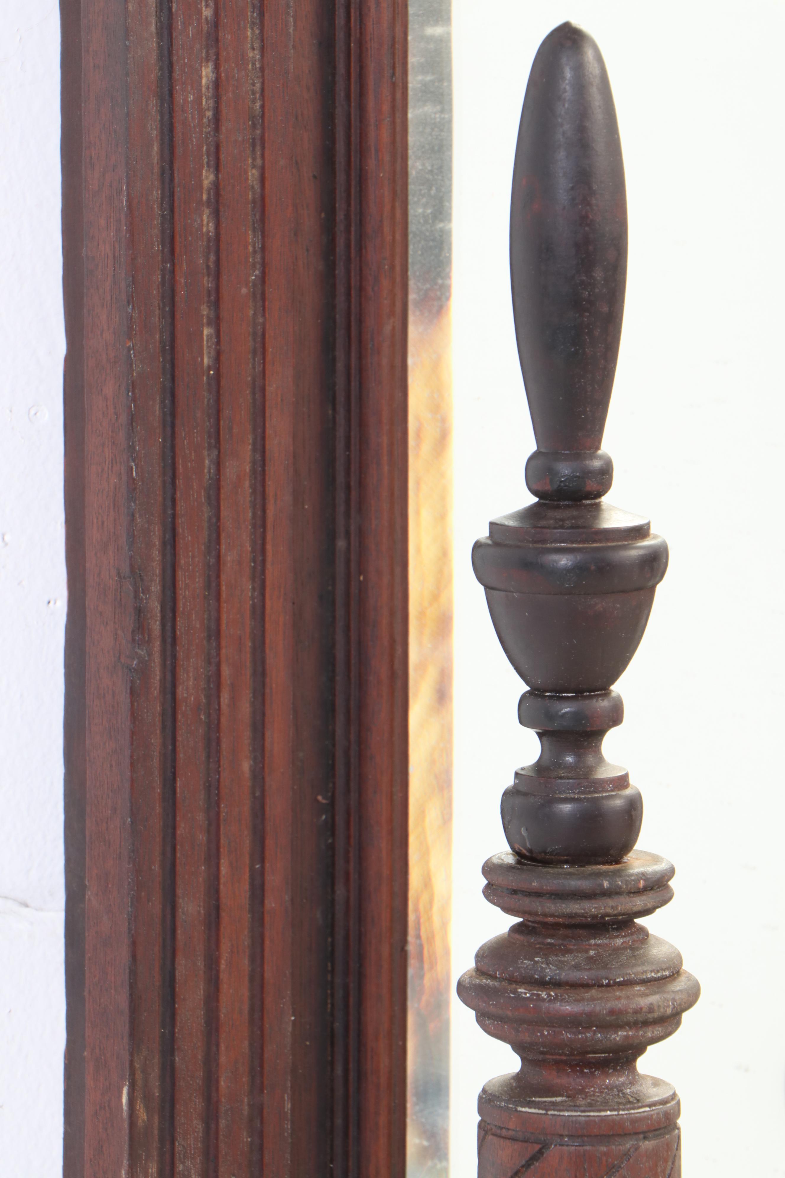 Victorian Walnut Pier Mirror with Galleried Shelf