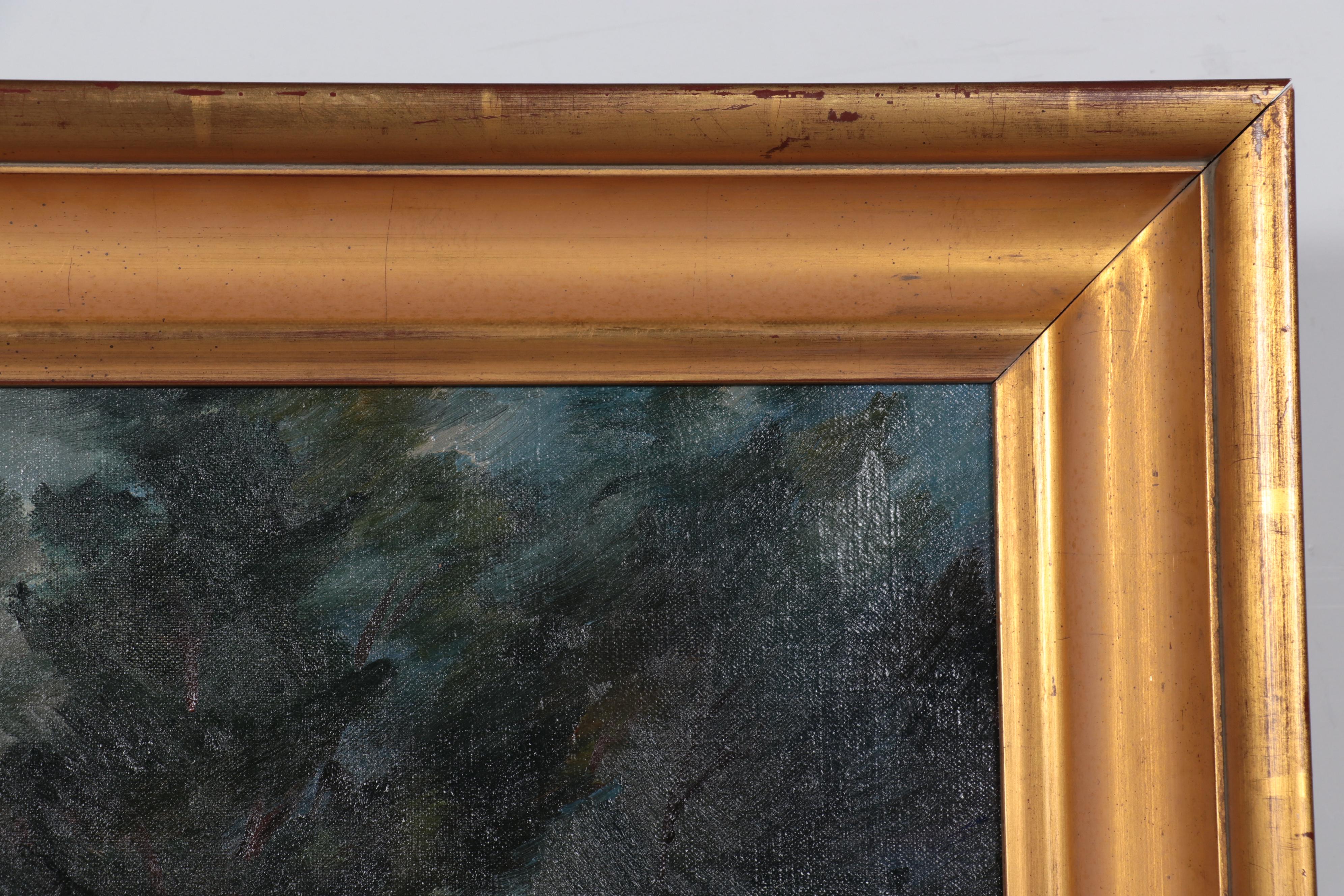 Arthur Louis Helwig Oil Painting "Picnic," Mid-20th Century