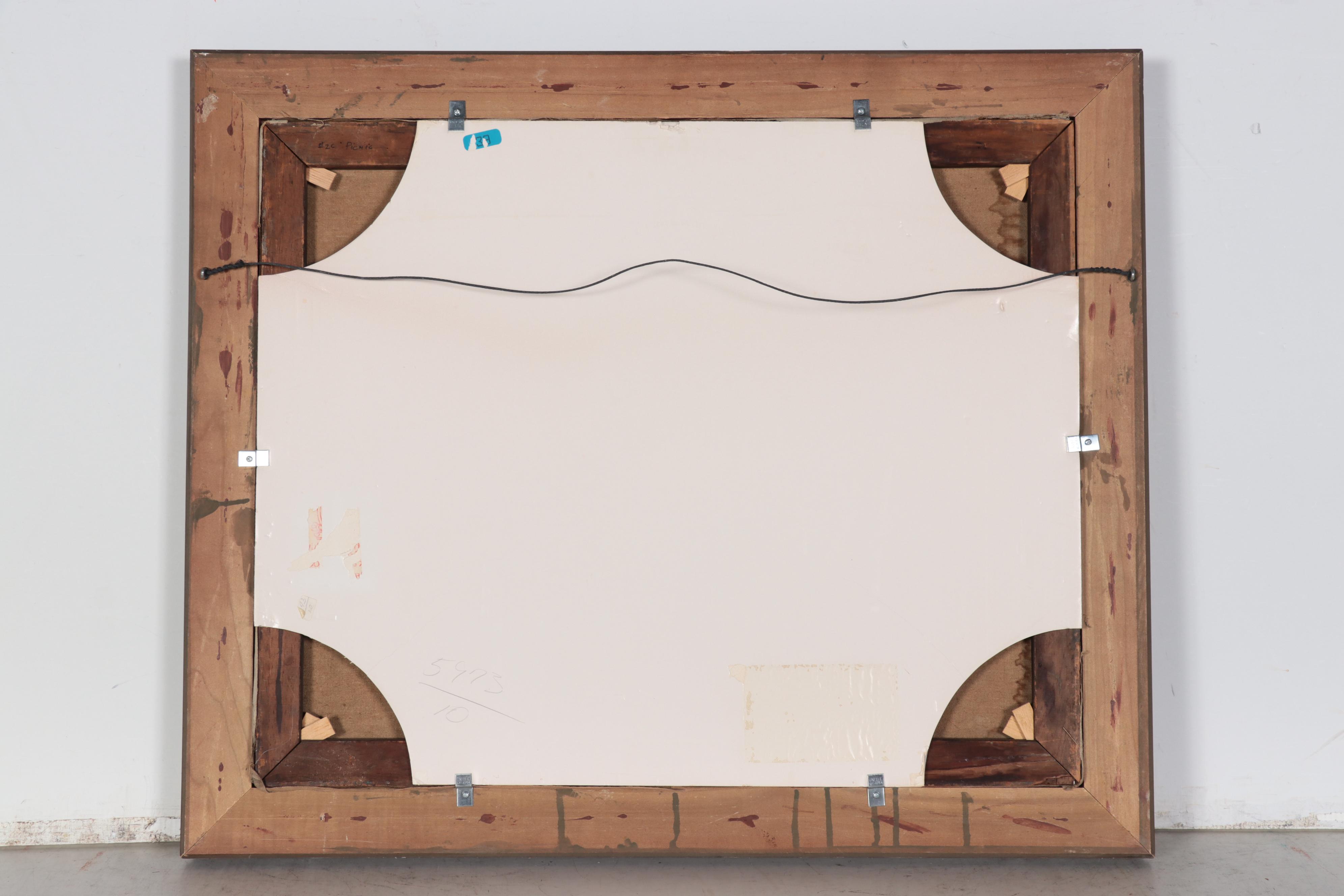 Arthur Louis Helwig Oil Painting "Picnic," Mid-20th Century