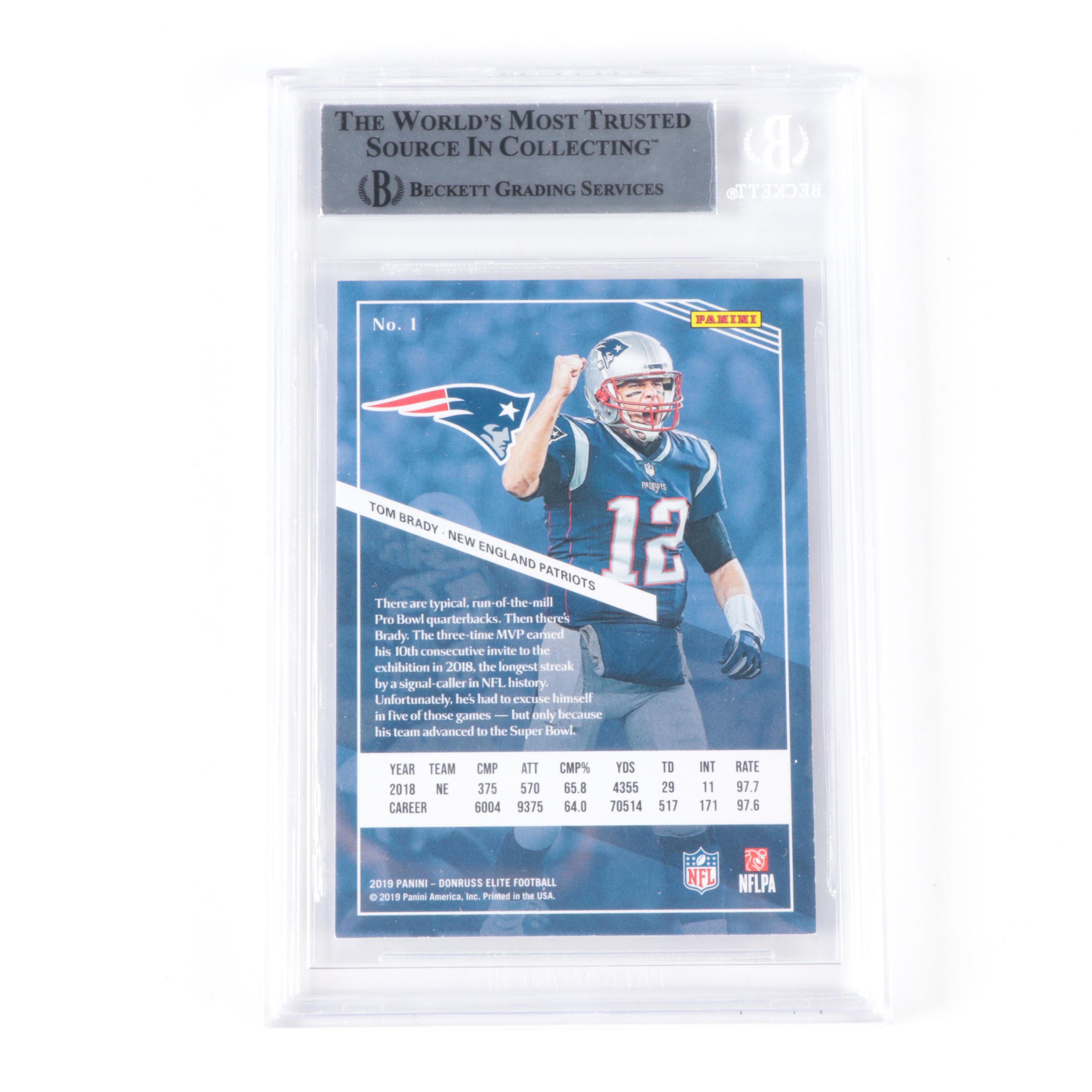 2019 Panini-Donruss Elite Tom Brady #1 Beckett 8.5 NM-MT+ Graded Football Card