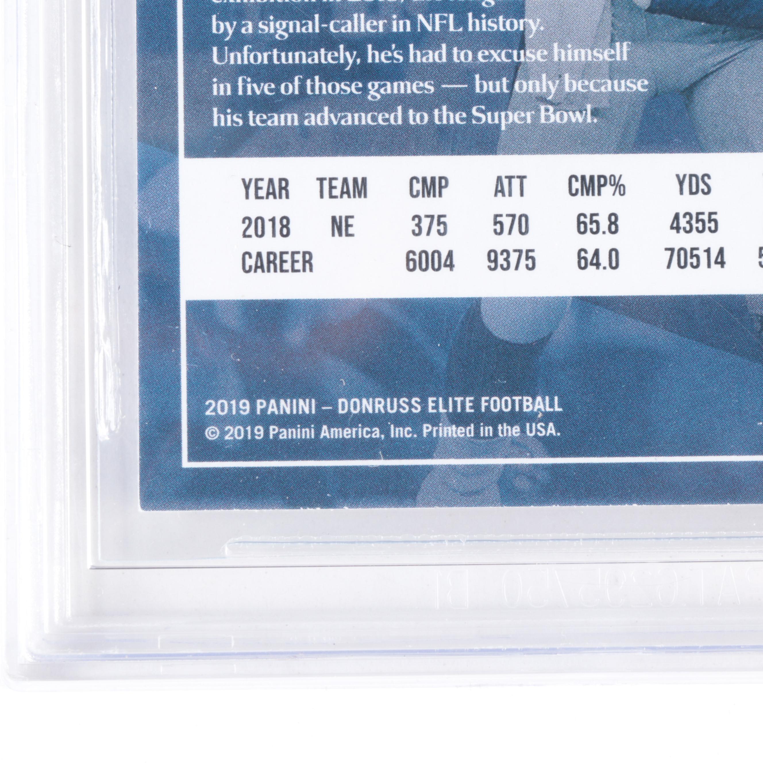 2019 Panini-Donruss Elite Tom Brady #1 Beckett 8.5 NM-MT+ Graded Football Card