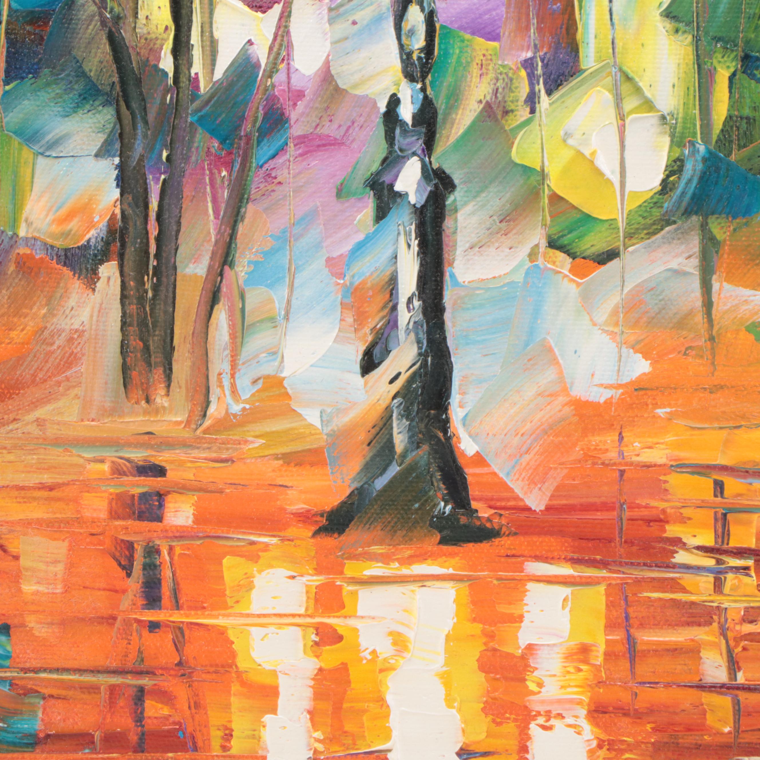 Leonid Afremov Park Landscape Oil Painting