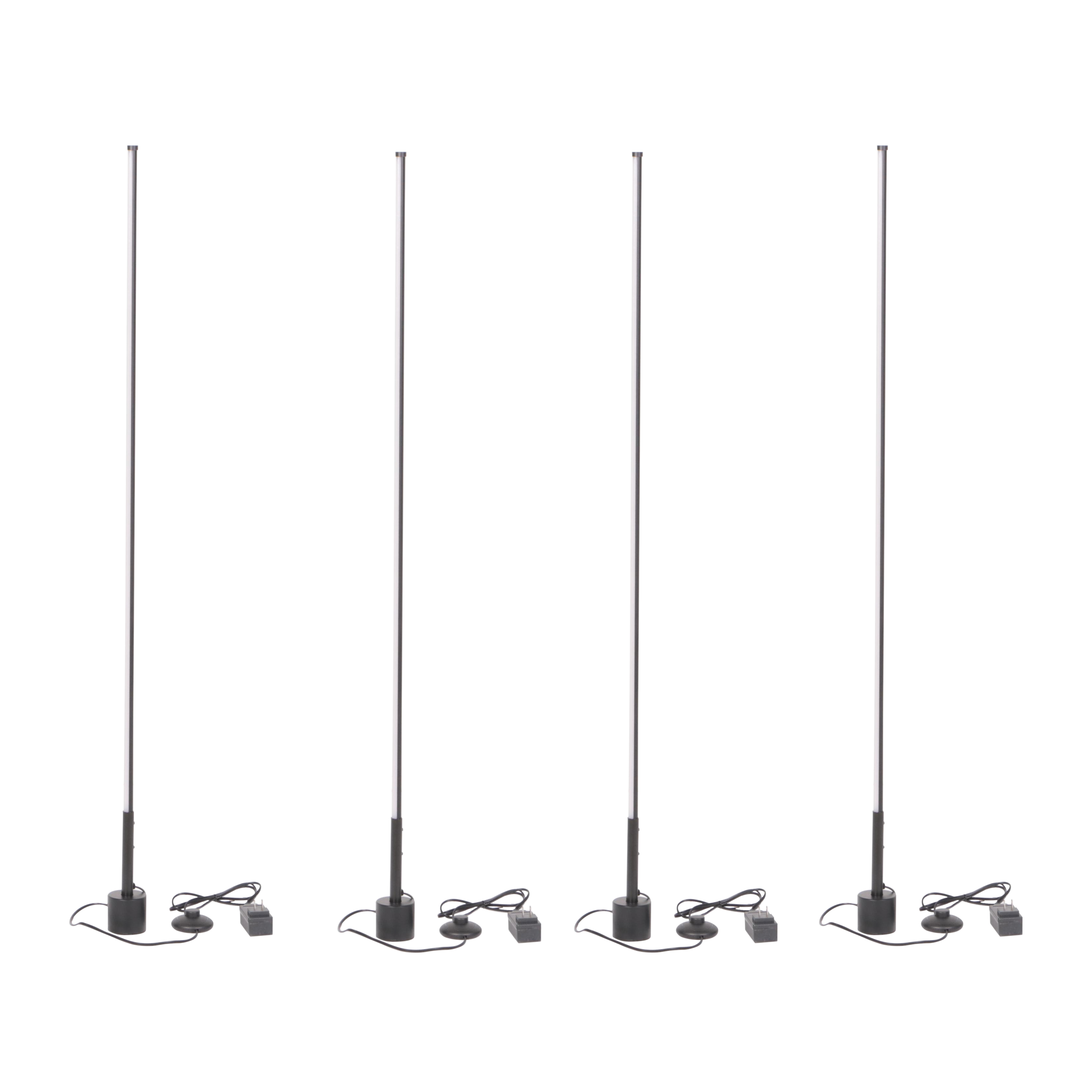 Four Project 62 Modernist LED Neon Tube Lights with Removable Bases