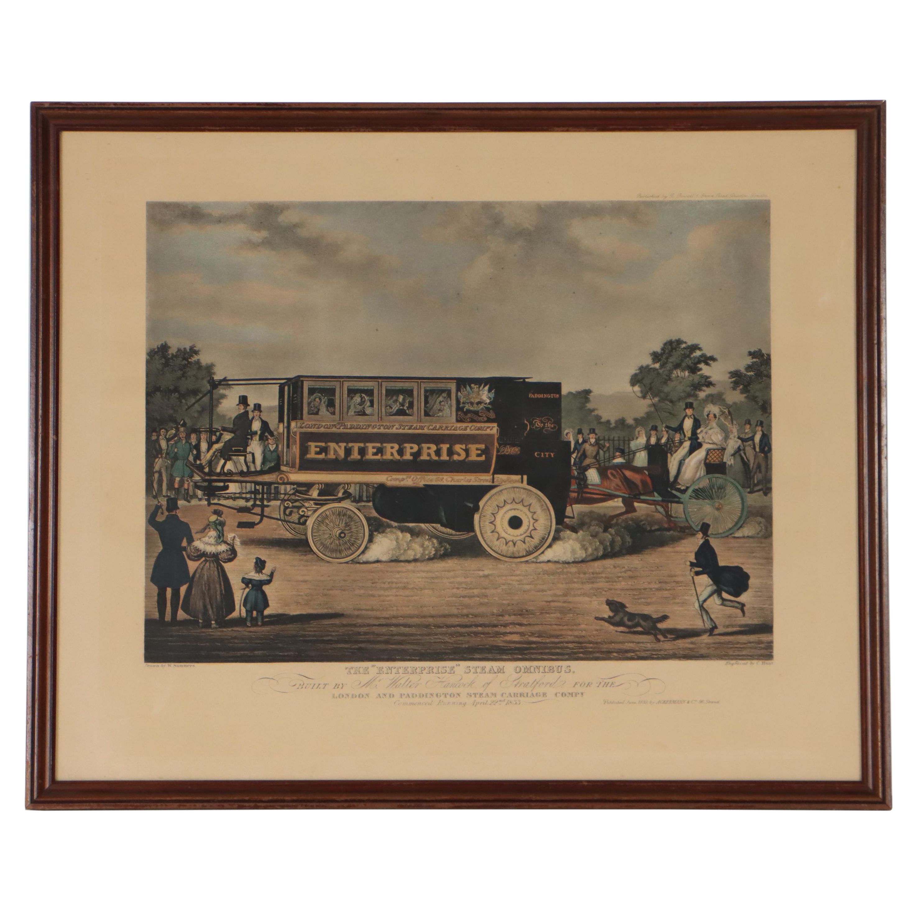 Hand-Colored Engraving "The Enterprise Steam Omnibus"