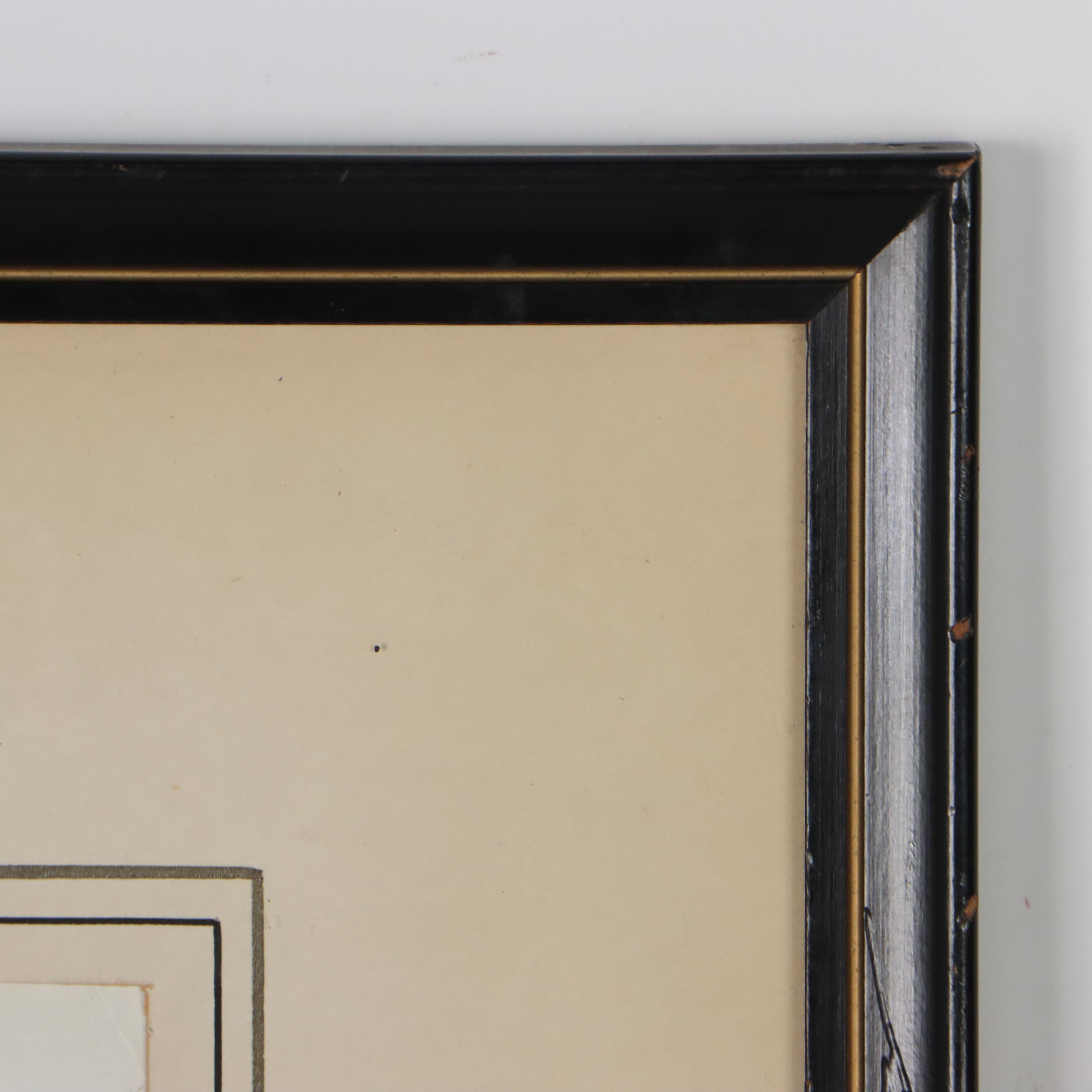 Ink on Scratchboard Drawing of Home in Coastal Landscape