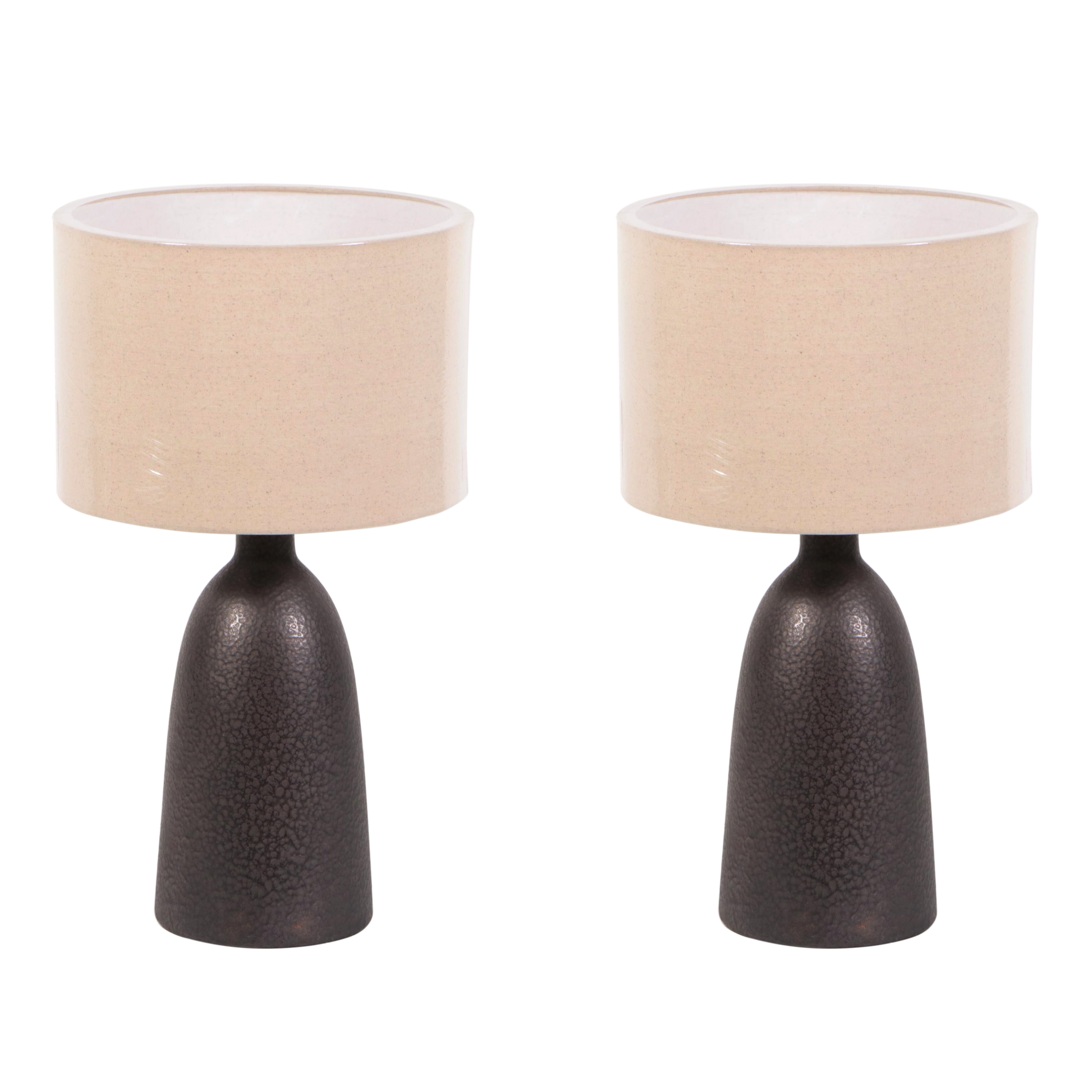 Pair of Threshold Textured Ceramic Table Lamps