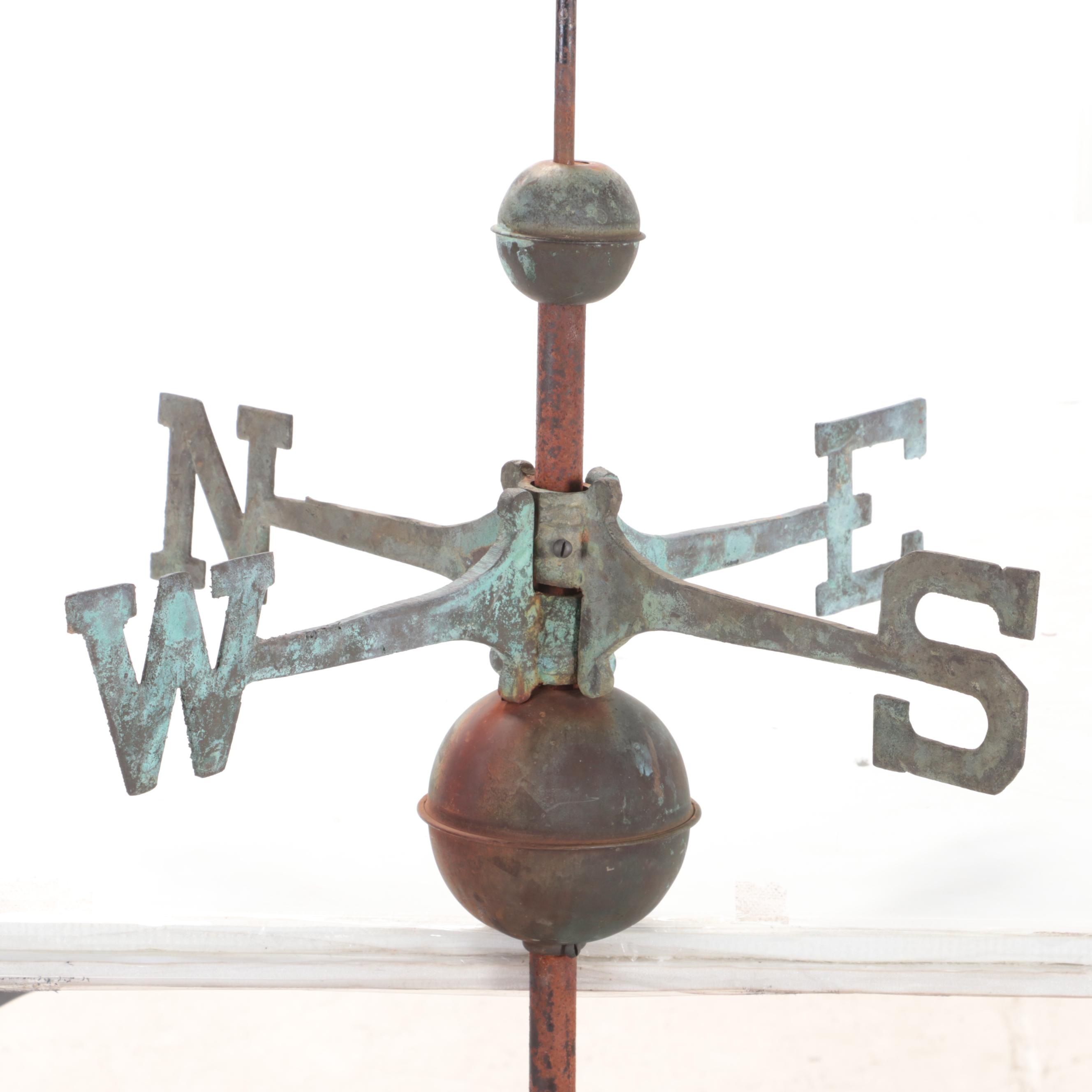 Patinated Copper Horse and Buggy Weathervane