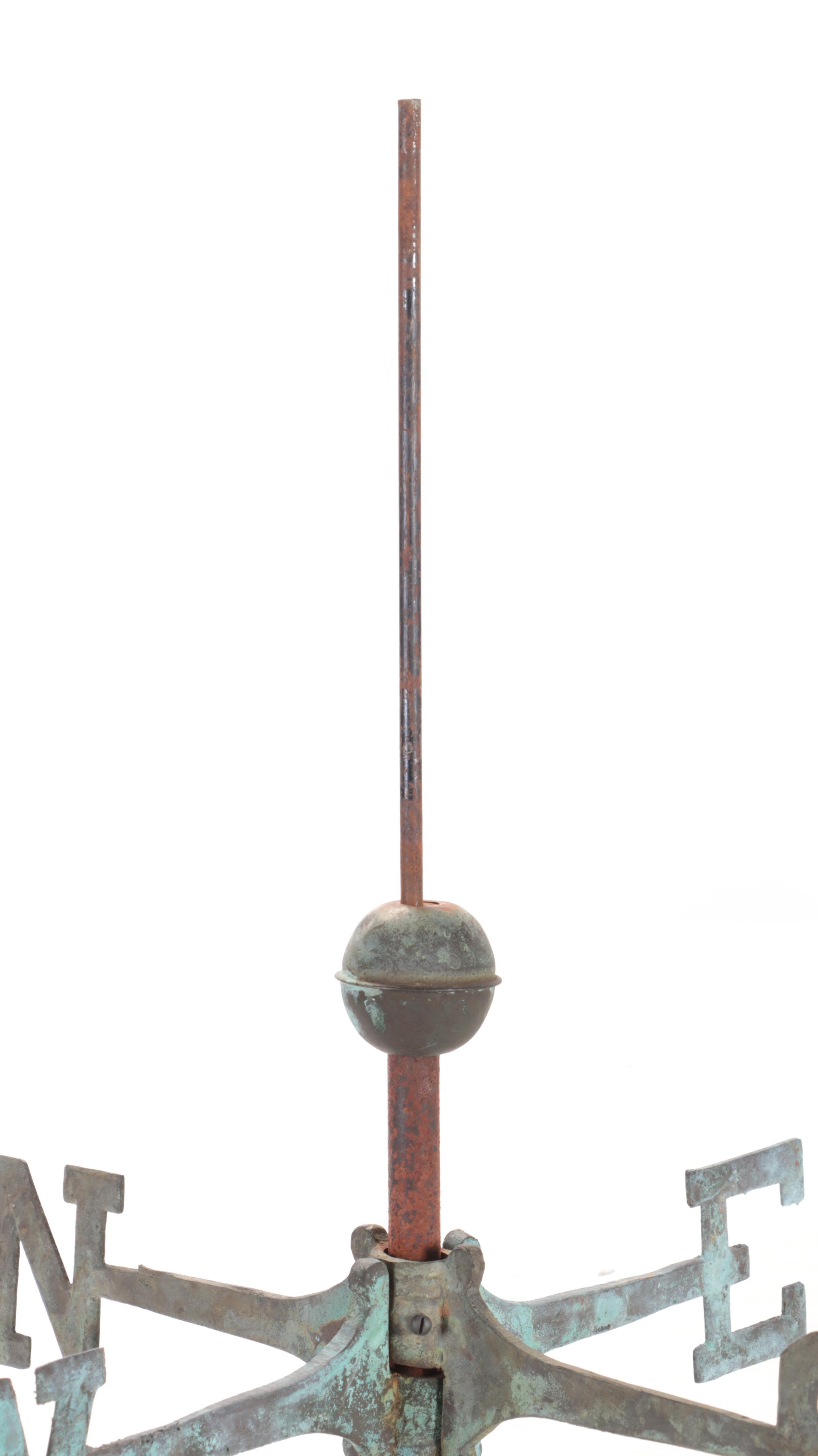 Patinated Copper Horse and Buggy Weathervane