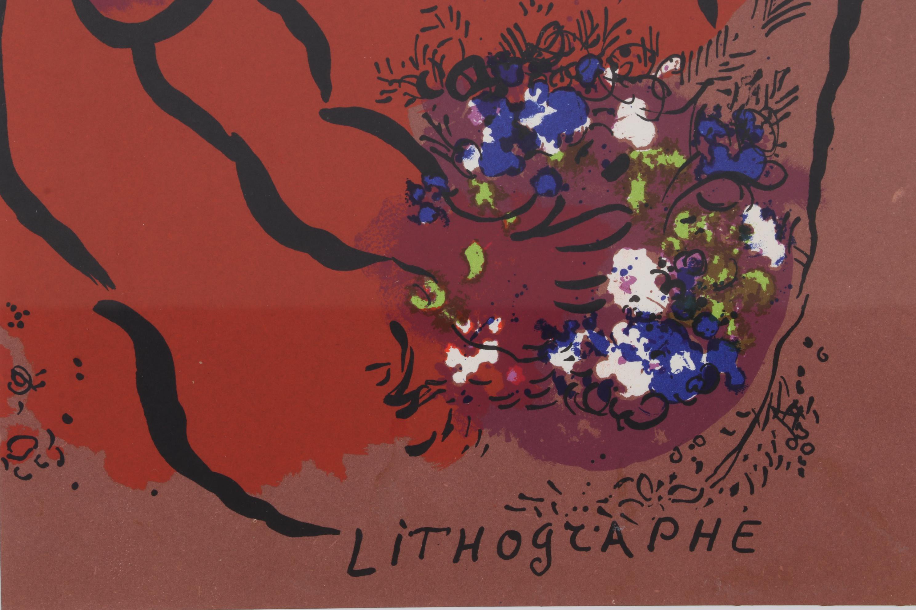 Marc Chagall Cover Color Lithograph From "The Lithographs of Chagall," 1960