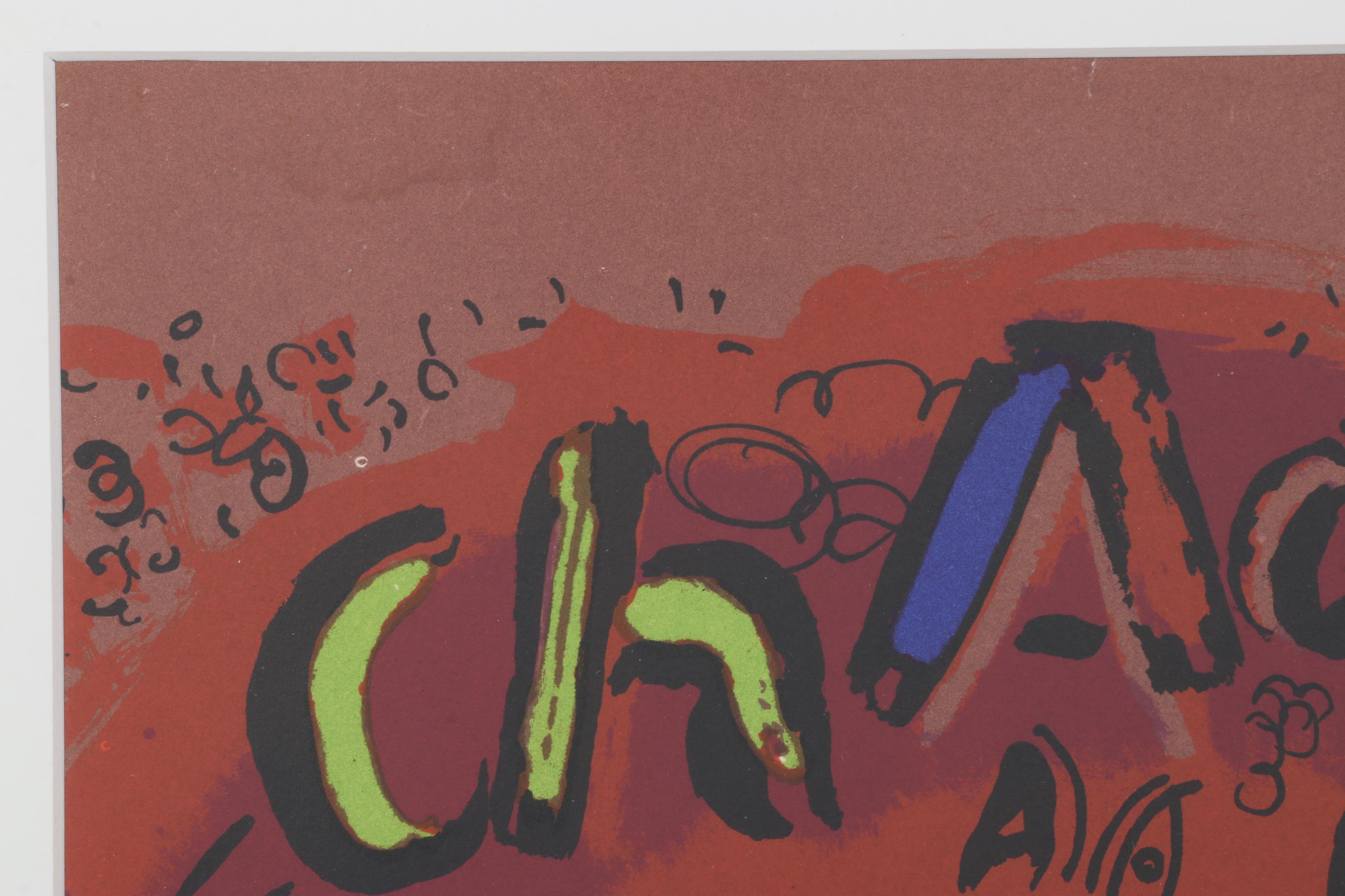 Marc Chagall Cover Color Lithograph From "The Lithographs of Chagall," 1960