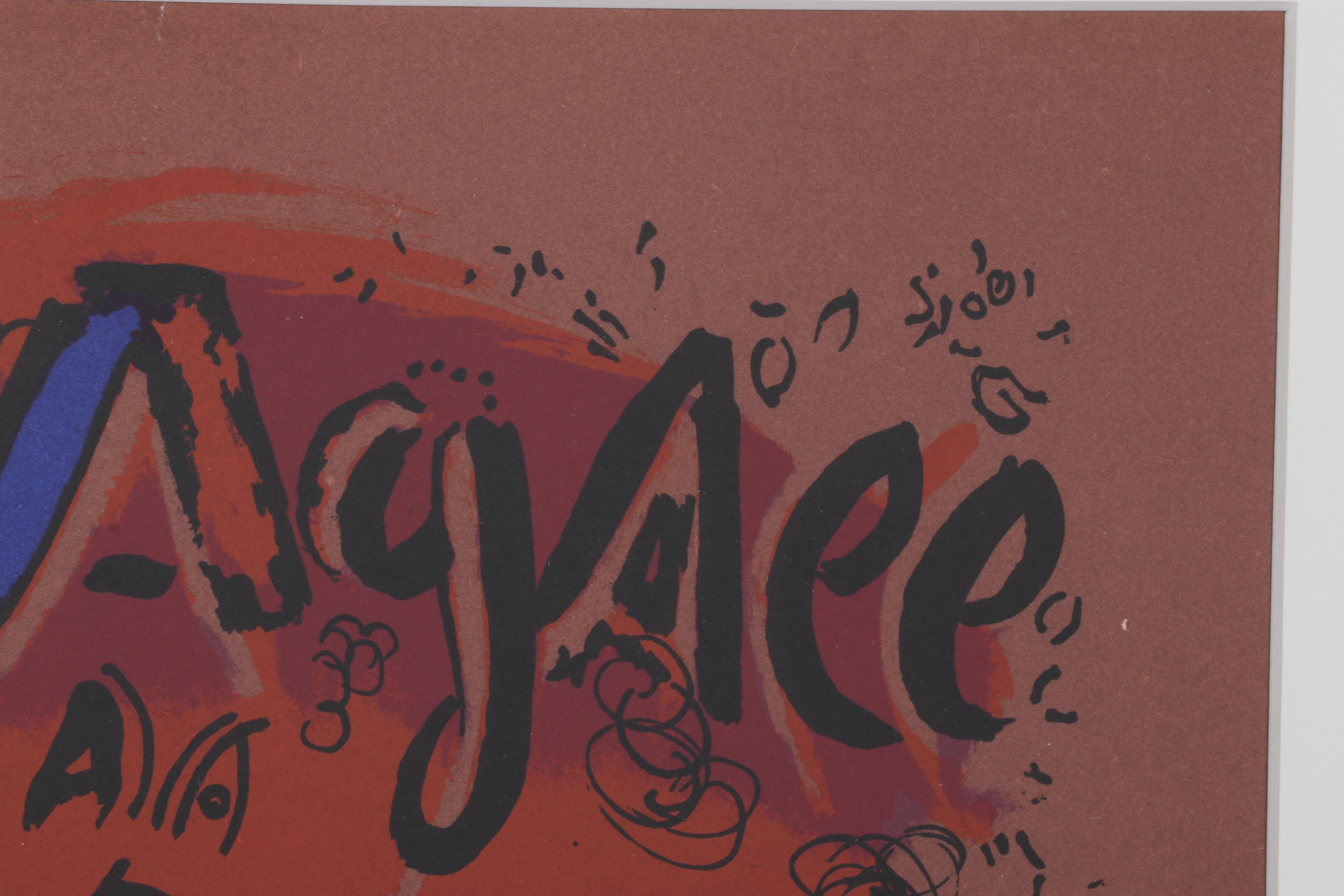 Marc Chagall Cover Color Lithograph From "The Lithographs of Chagall," 1960