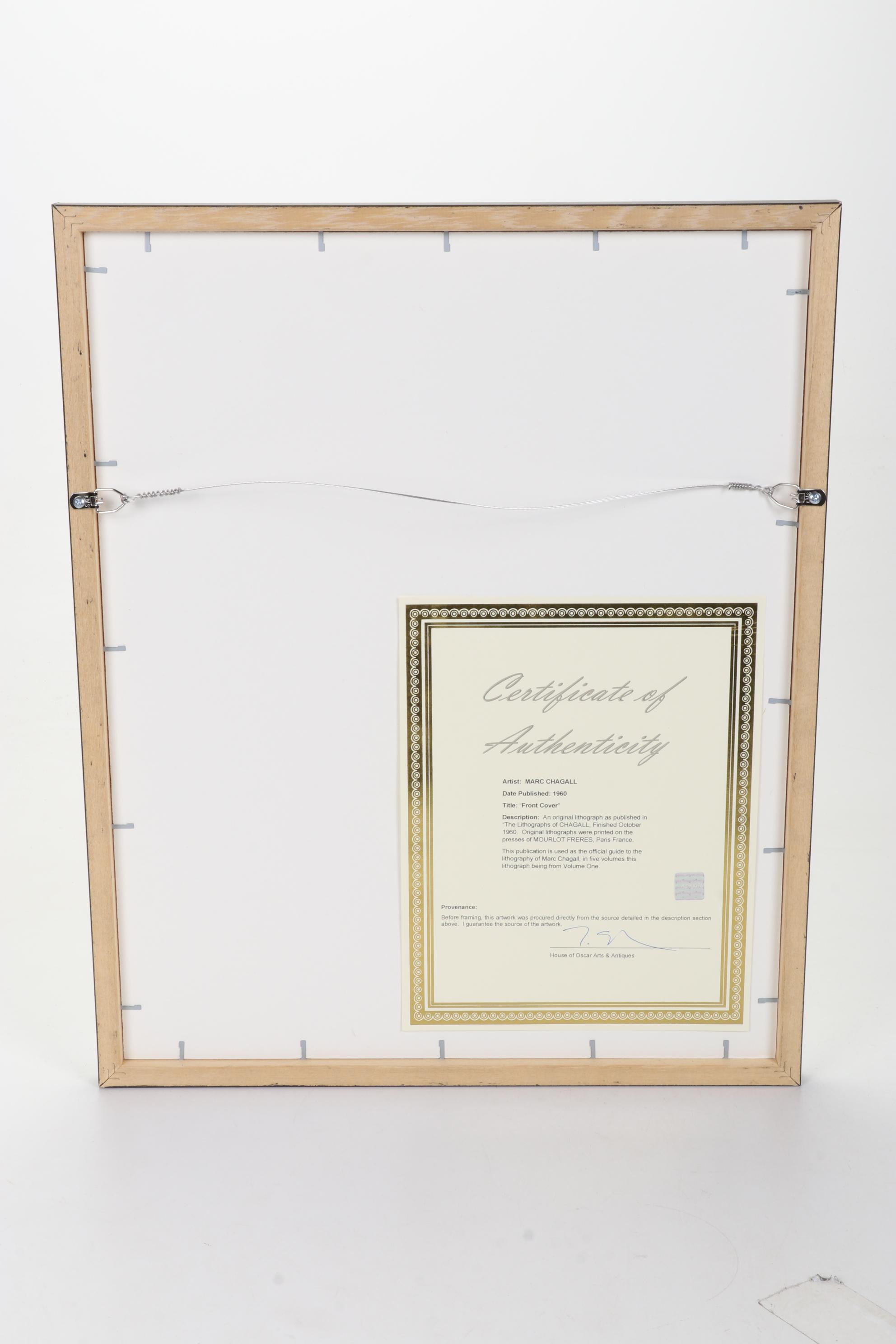 Marc Chagall Cover Color Lithograph From "The Lithographs of Chagall," 1960