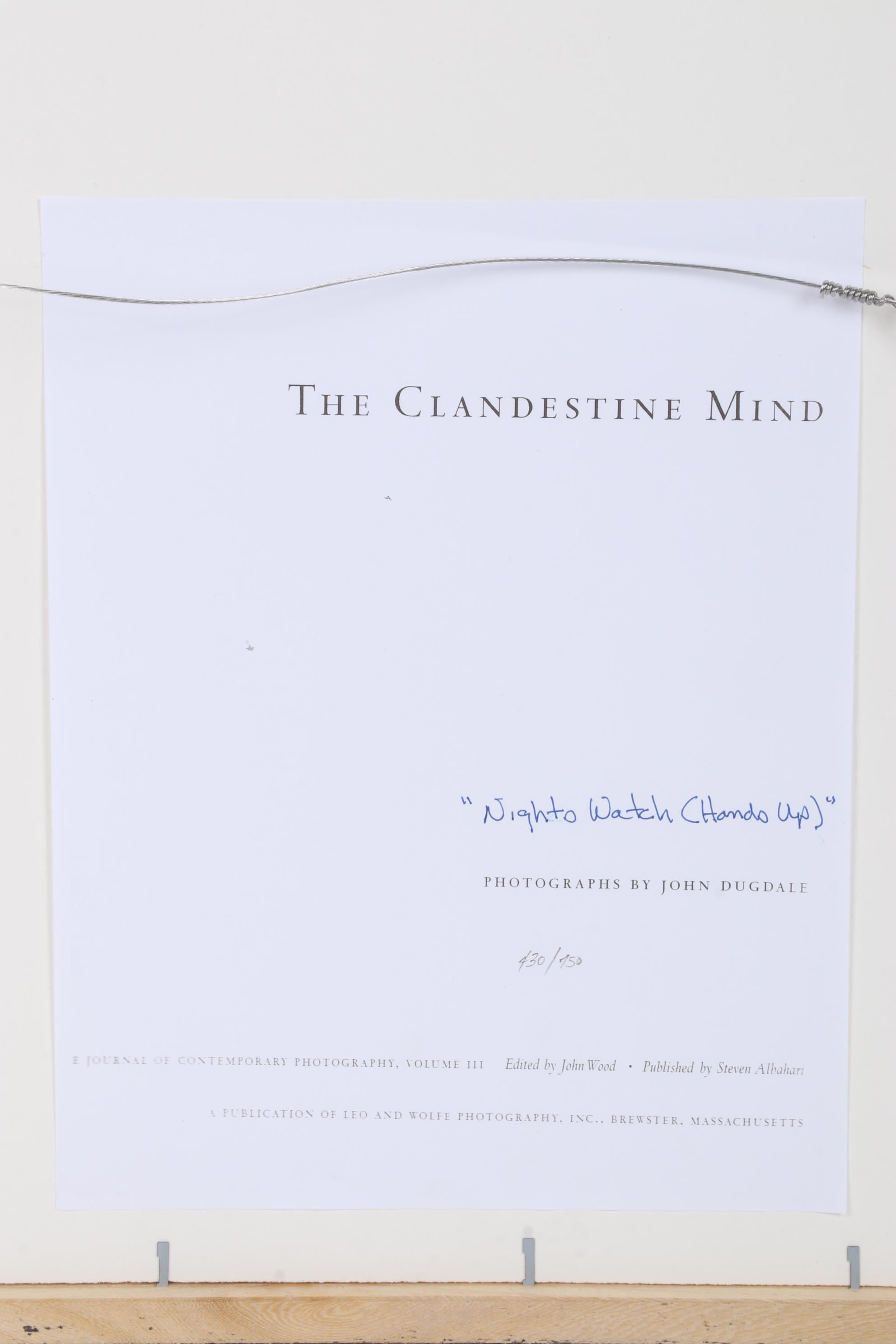 John Dugdale Photogravure "Night's Watch (Hands Up)," 2002