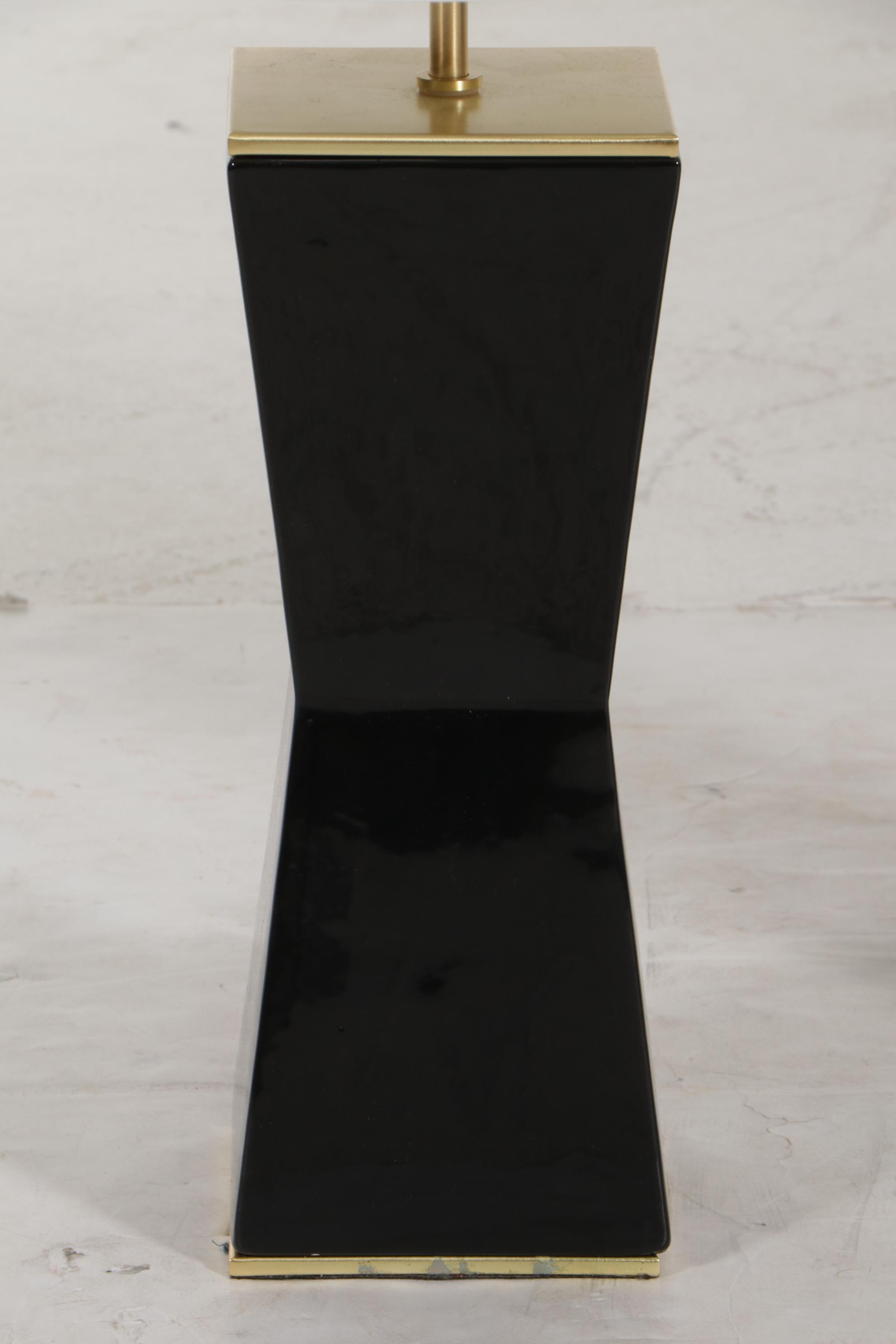 Pair of Kate Spade Black Ceramic Table Lamps, 21st Century