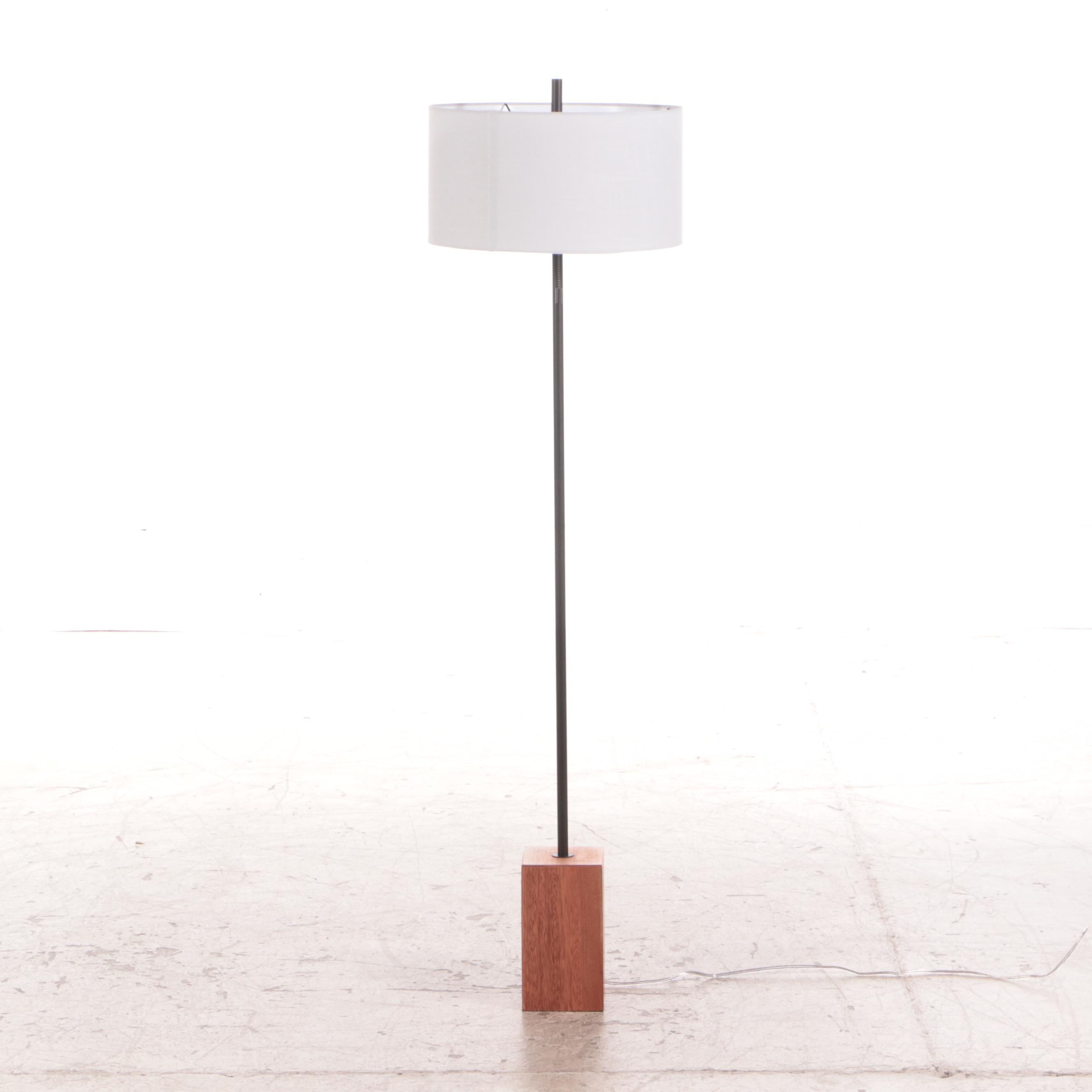 Project 62 Floor Lamp with Wood Block Base EBTH