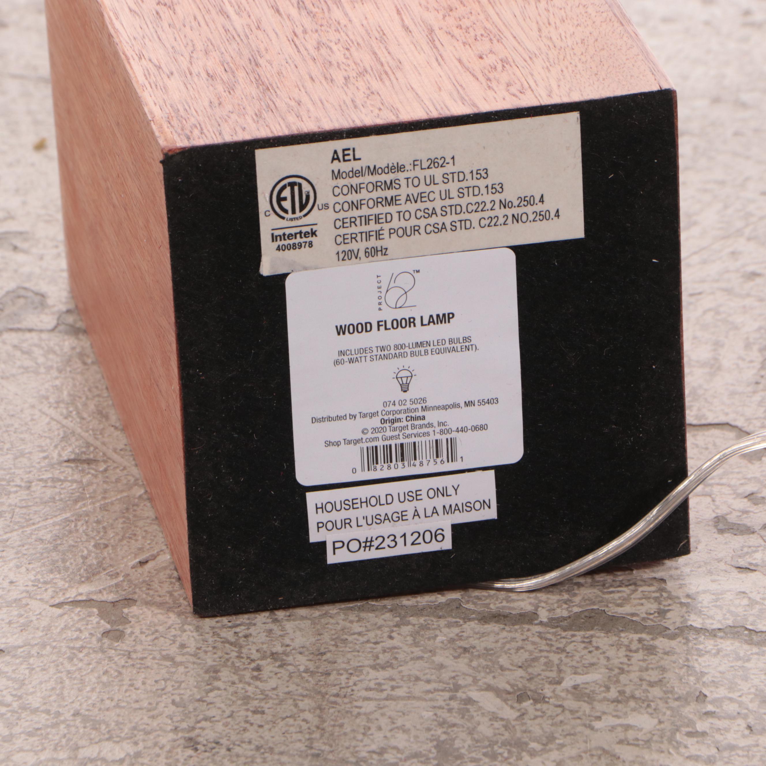 Project 62 Floor Lamp with Wood Block Base