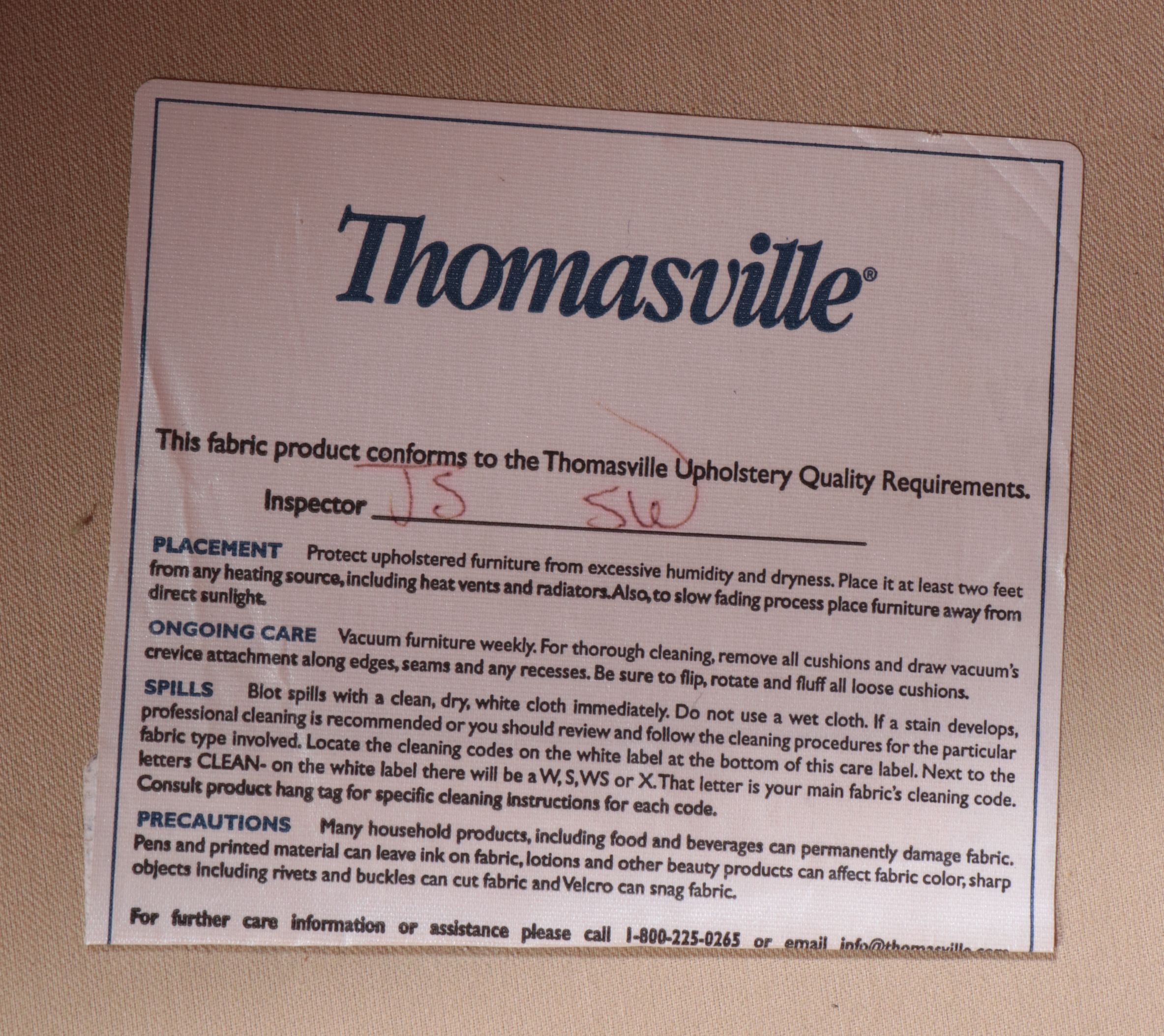 Thomasville Skirted Three-Seat Roll-Arm Sofa