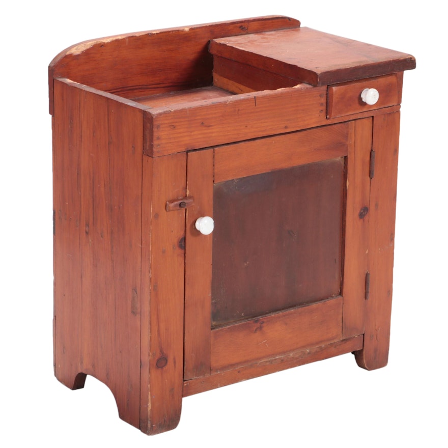 American Primitive Child's Wooden Dry Sink, 19th Century