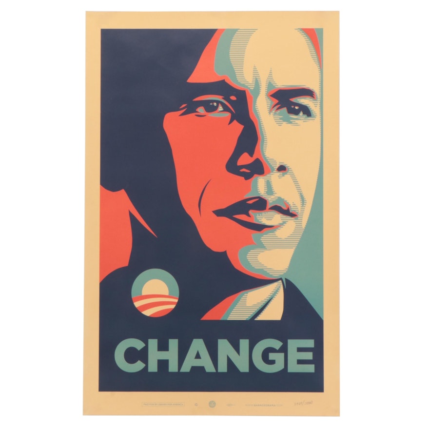 Lithograph After Shepard Fairey "Change"