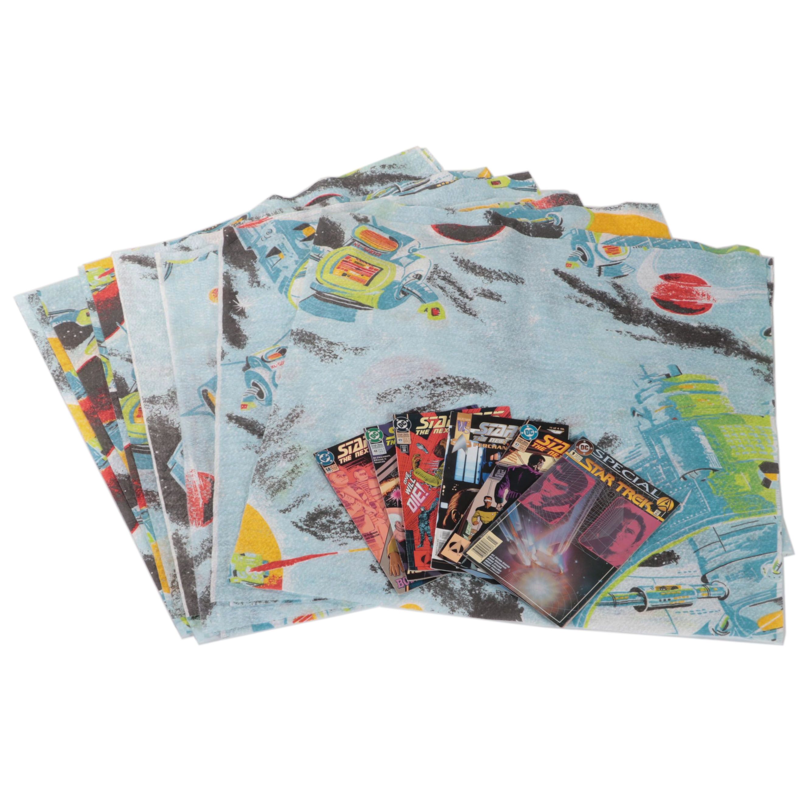 DC Star Trek and Star Trek The Next Generation Comics and Space Ship Themed Mats