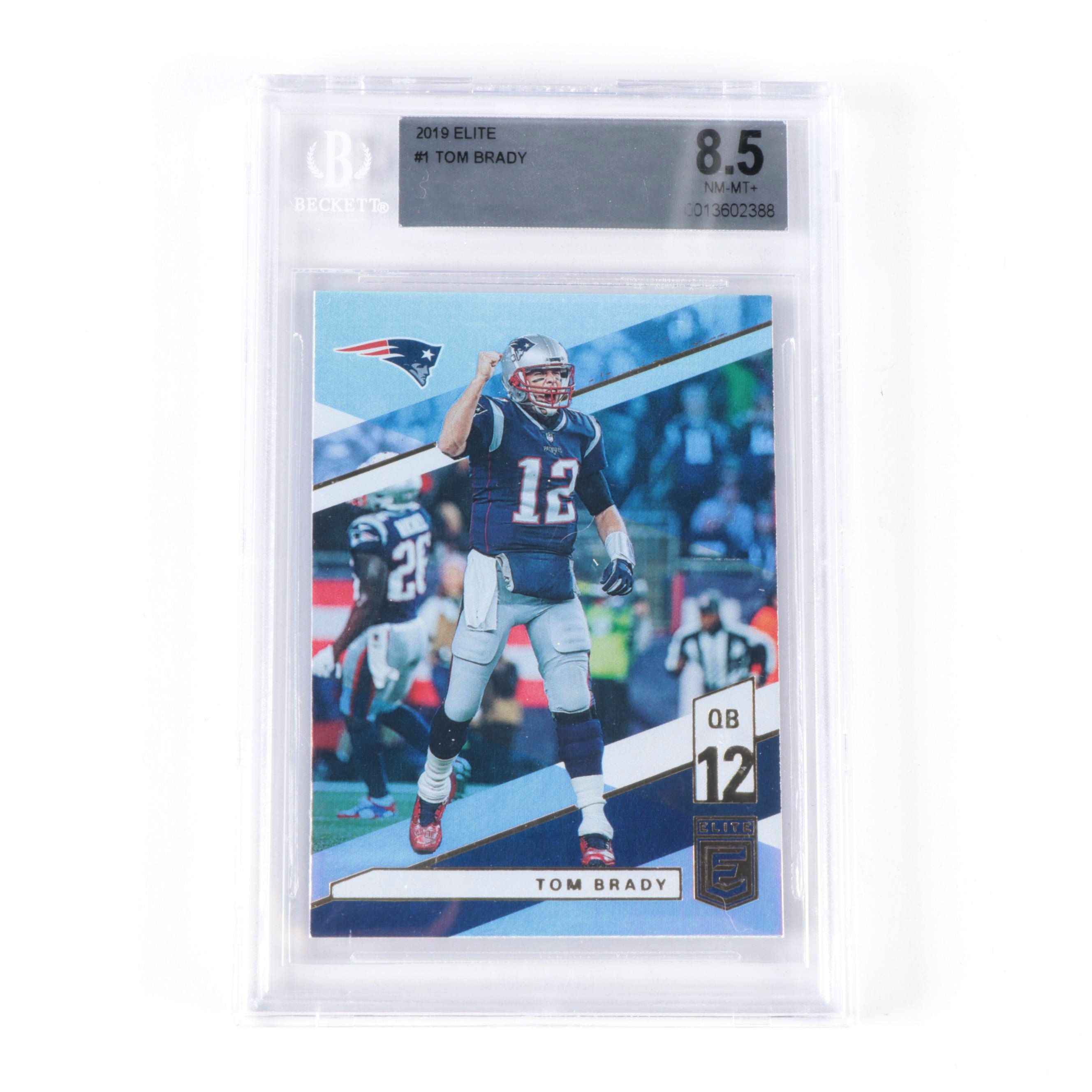 2019 Panini-Donruss Elite Tom Brady #1 Beckett 8.5 NM-MT+ Graded Football Card