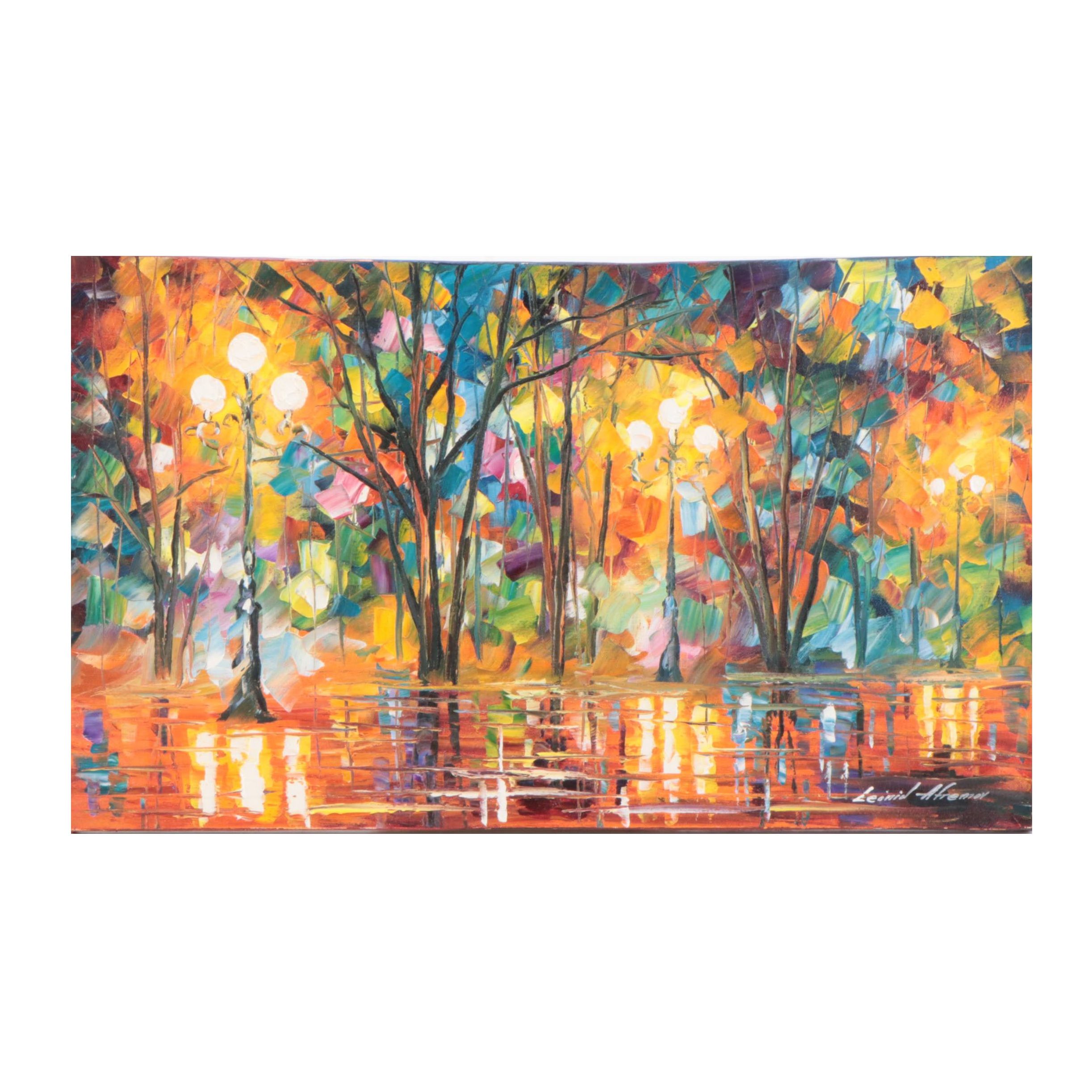 Leonid Afremov Park Landscape Oil Painting