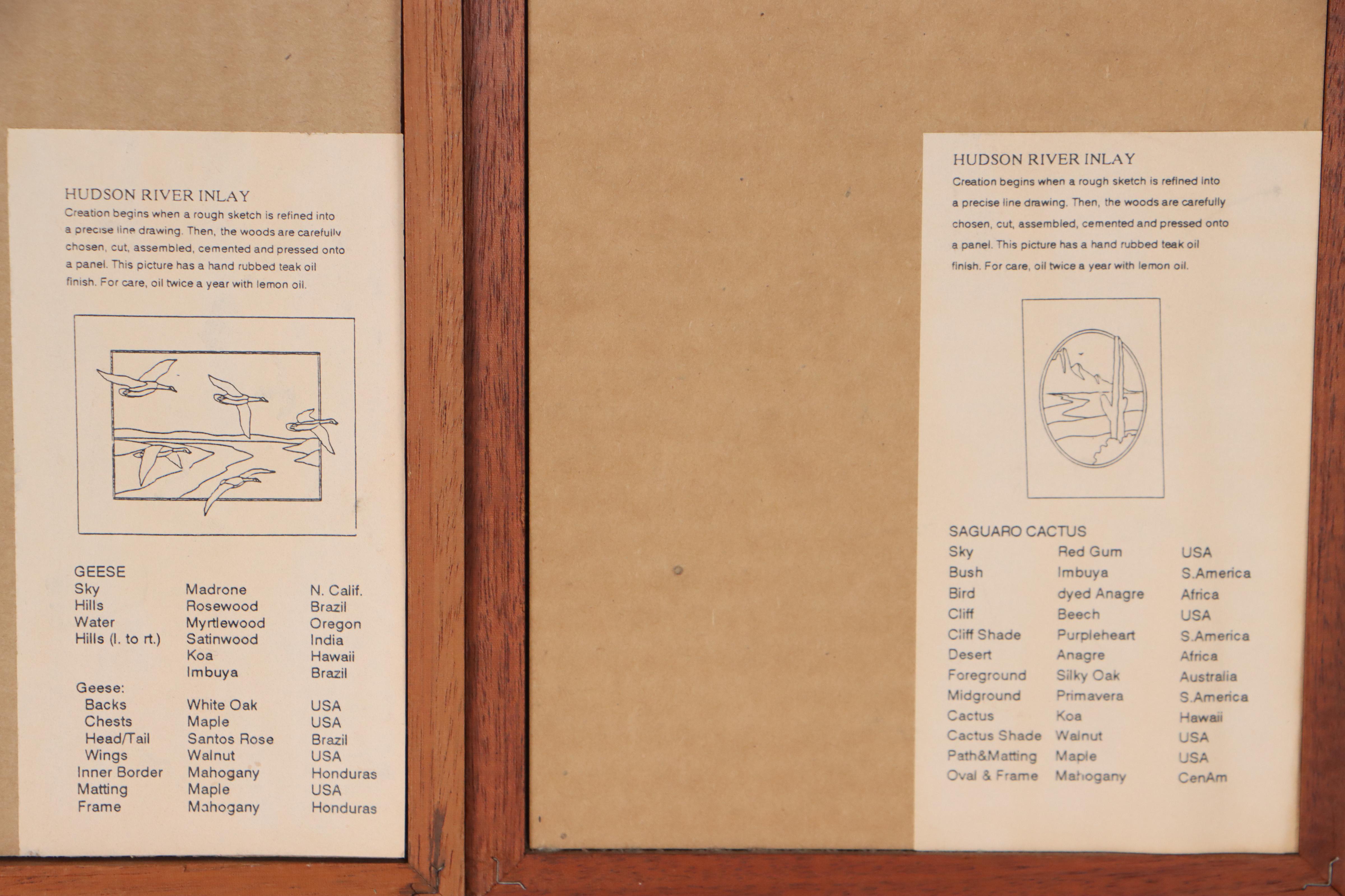 Hudson River Inlay Wooden Marquetry Landscapes