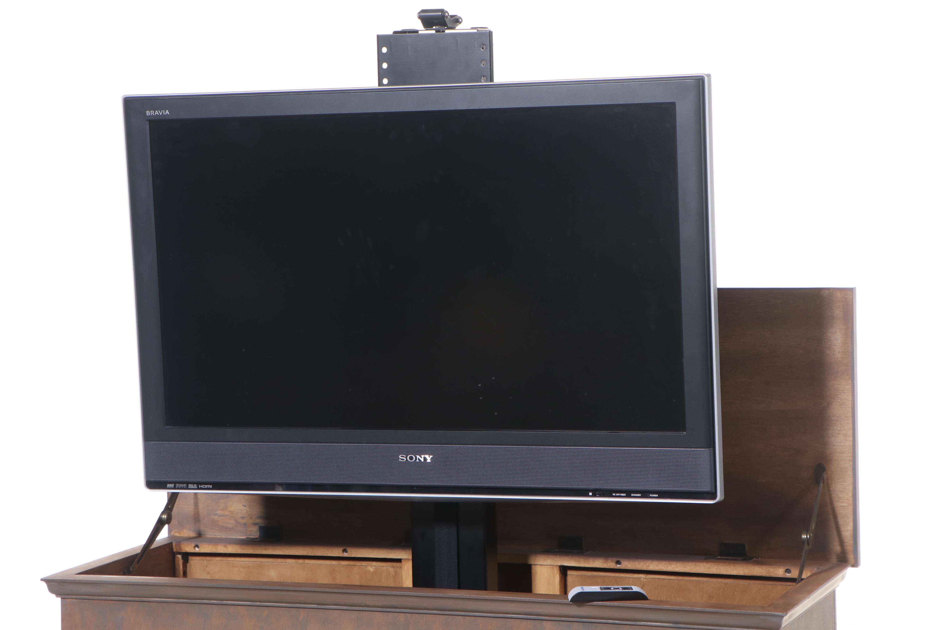Sony Bravia 40" Flat Screen Television with Remote Lift Cabinet
