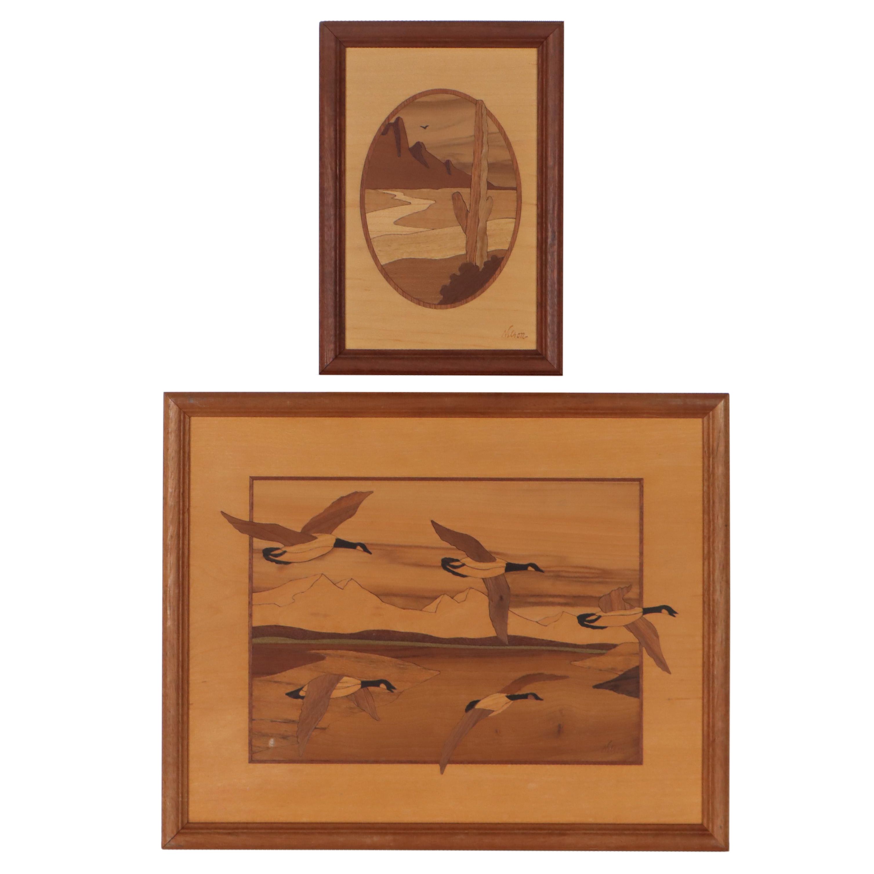 Hudson River Inlay Wooden Marquetry Landscapes