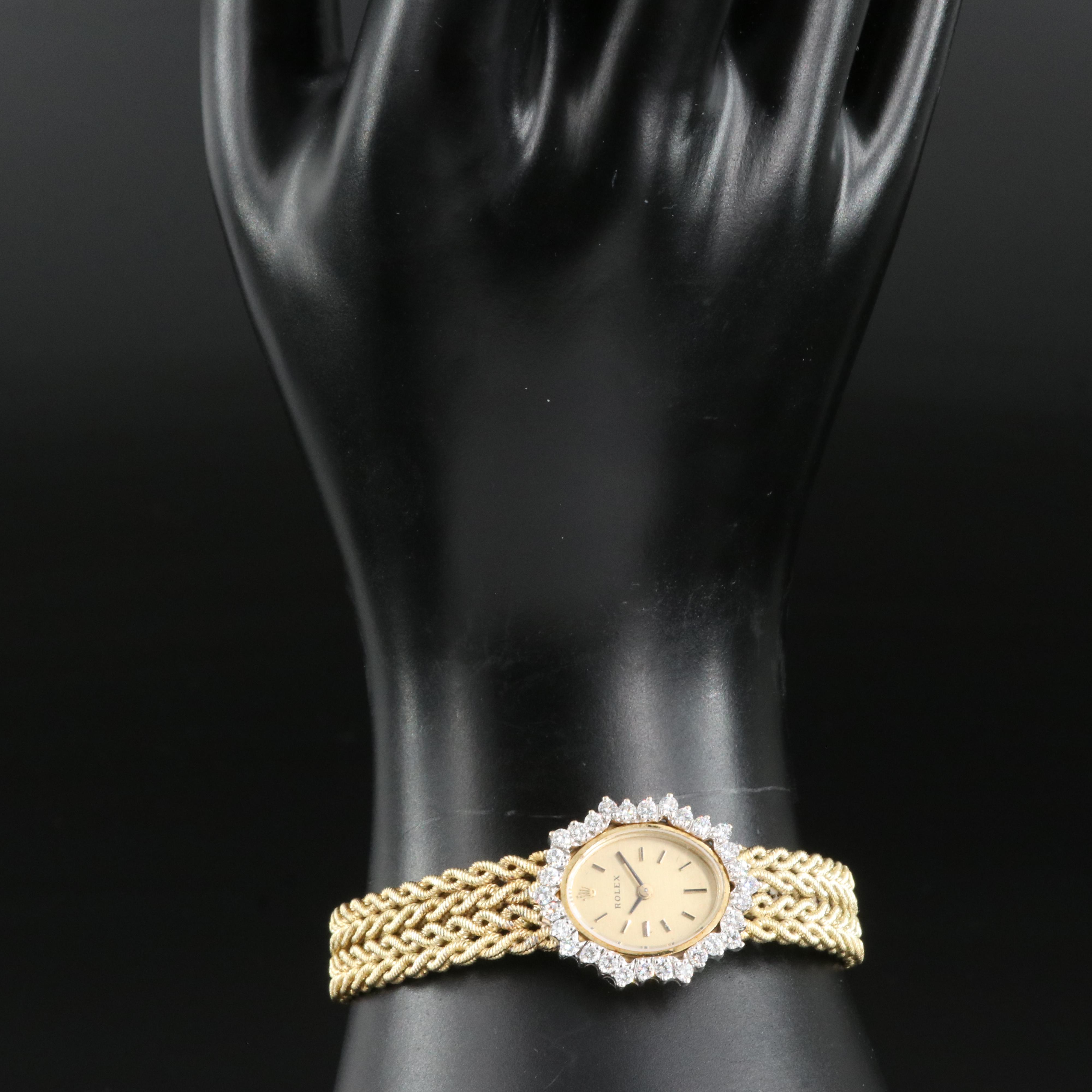 Rolex 14K 1.05 CTW Diamond Watch