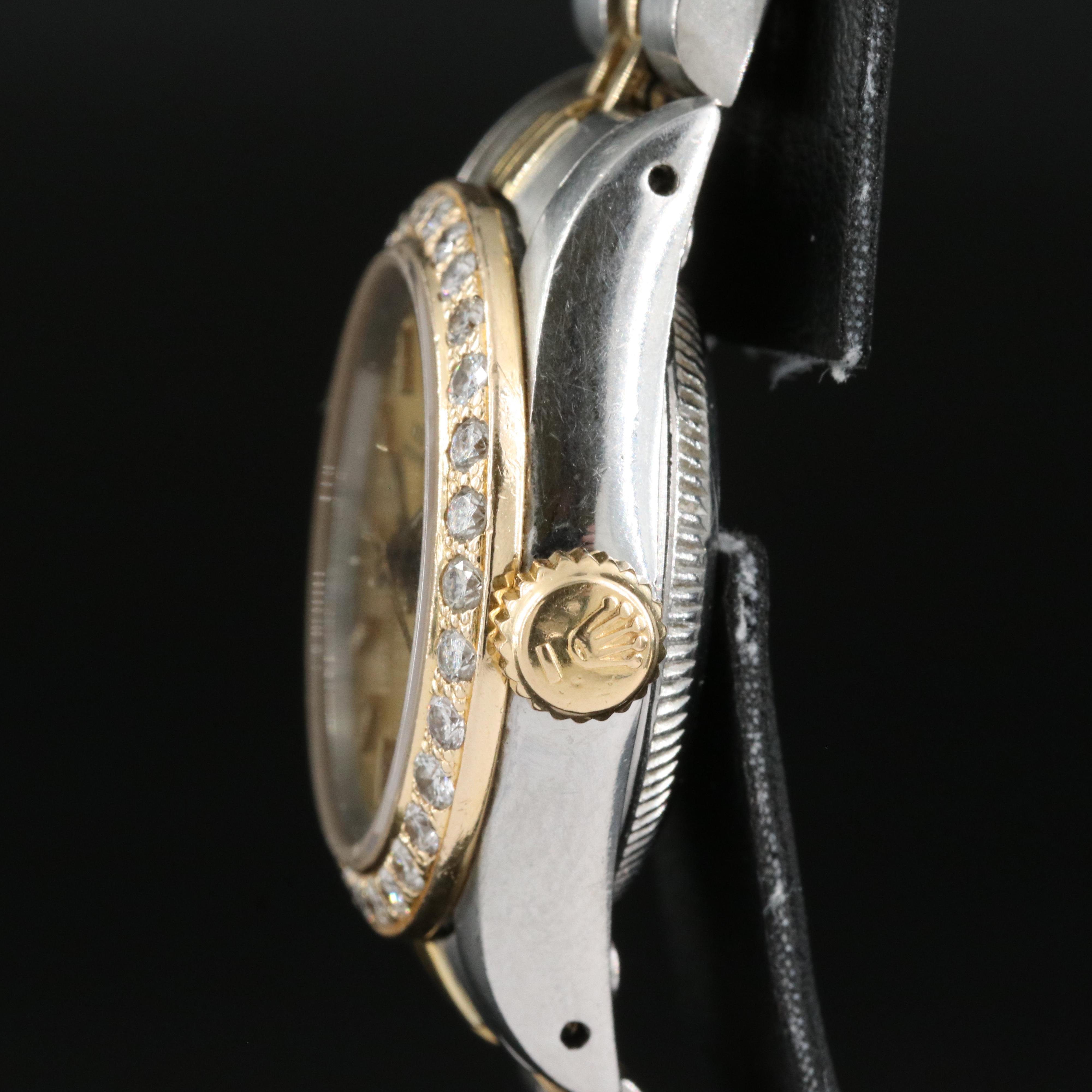 1986 Rolex Oyster Perpetual Diamond Bezel Watch