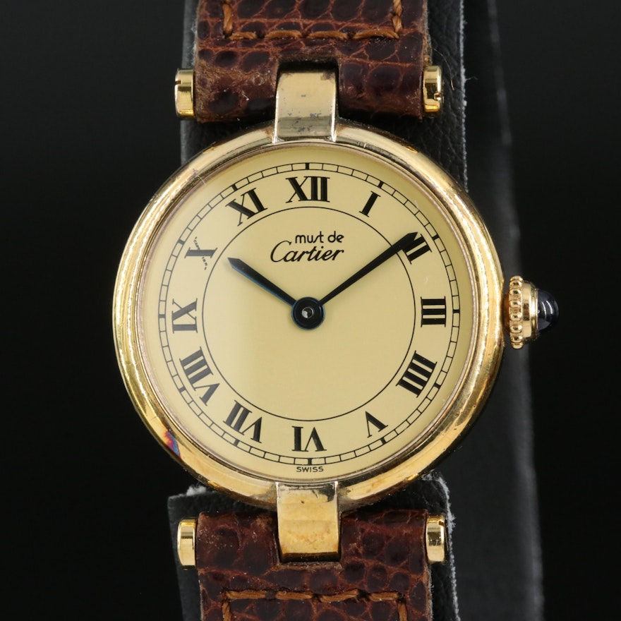 Cartier Must de Cartier Vendome Sterling with 20 Microns Gold Plating Wristwatch