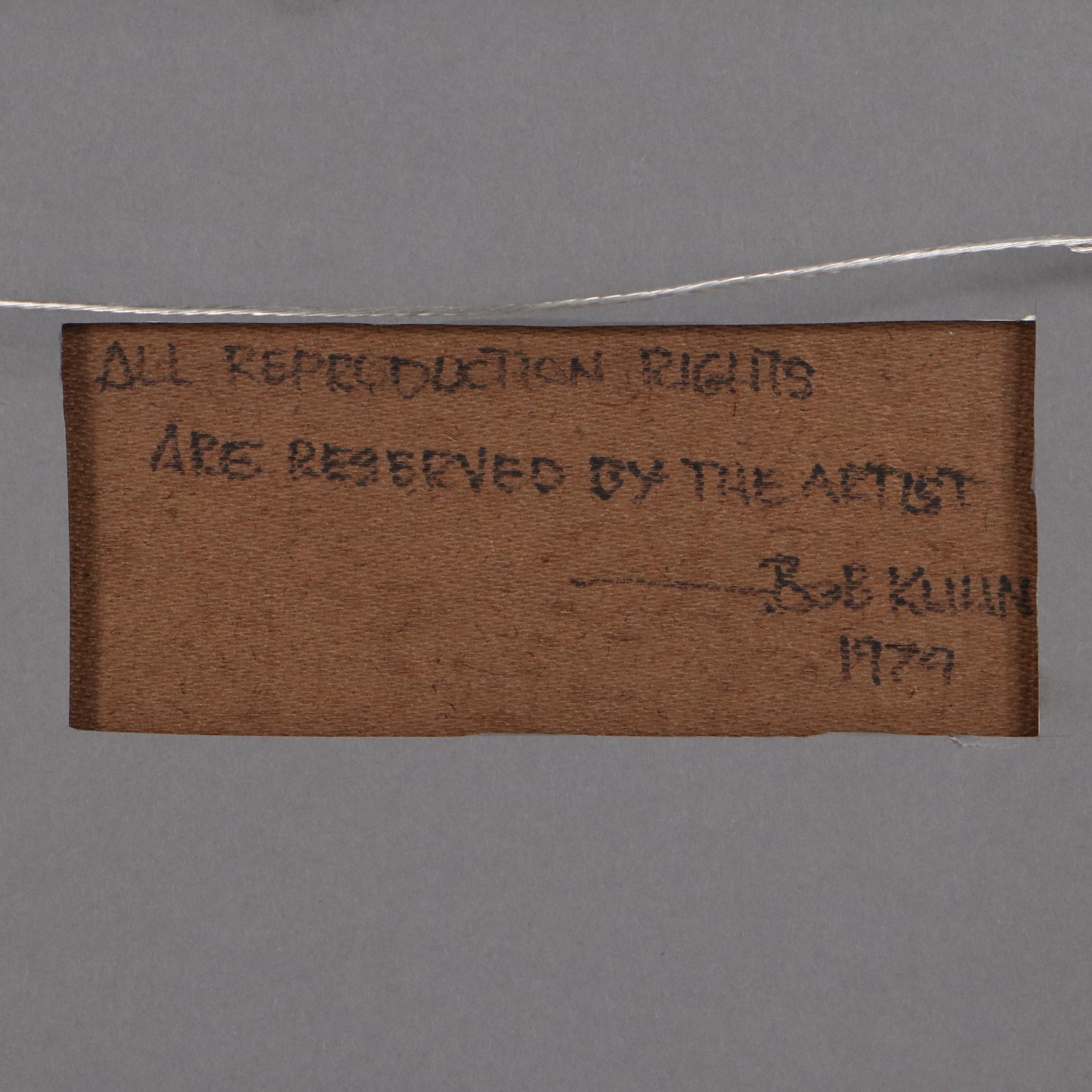 Bob Kuhn Wildlife Oil Painting of Mountain Lion Chasing Sheep, Late 20th Century