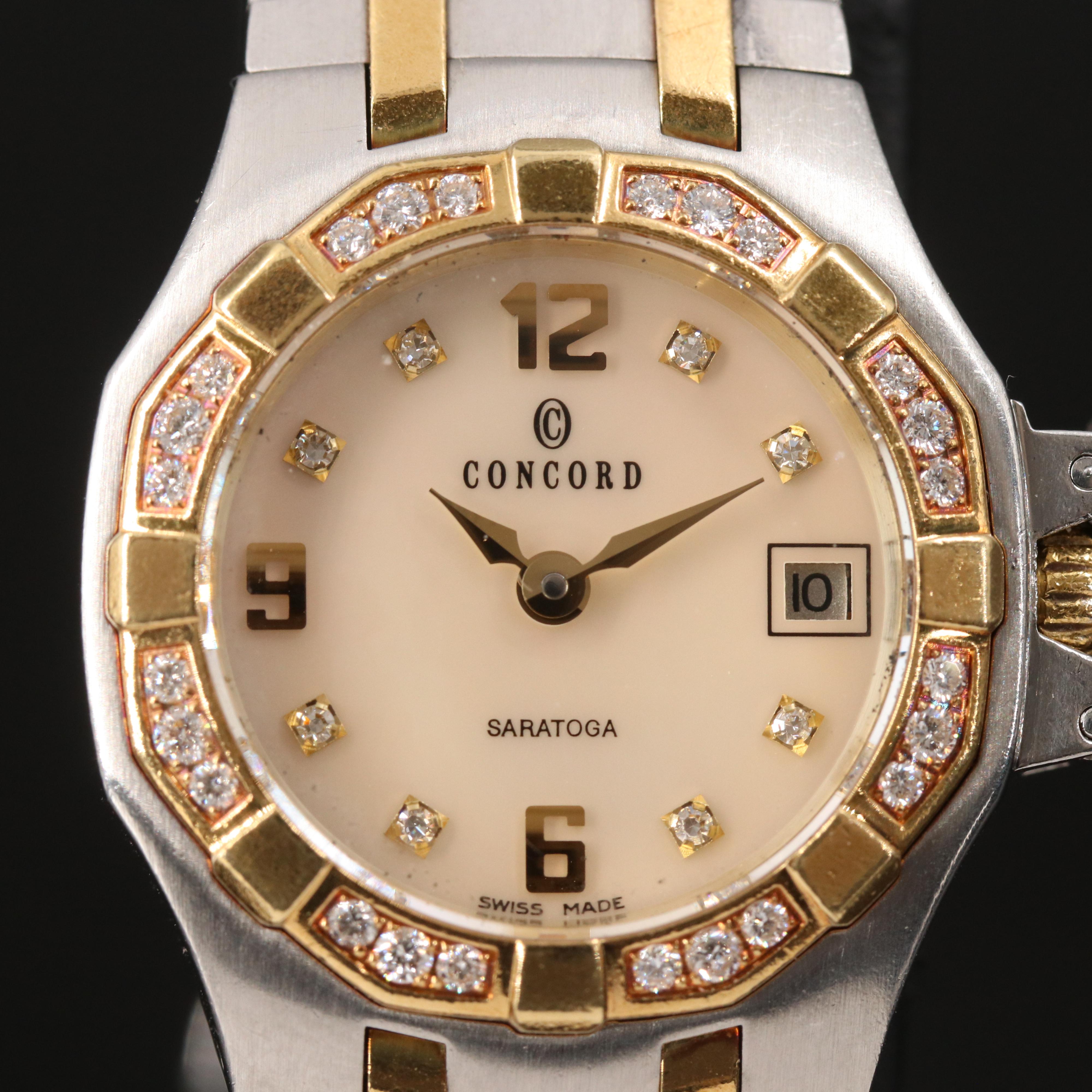 18K and Stainless Steel Concord Saratoga Diamond Quartz Watch