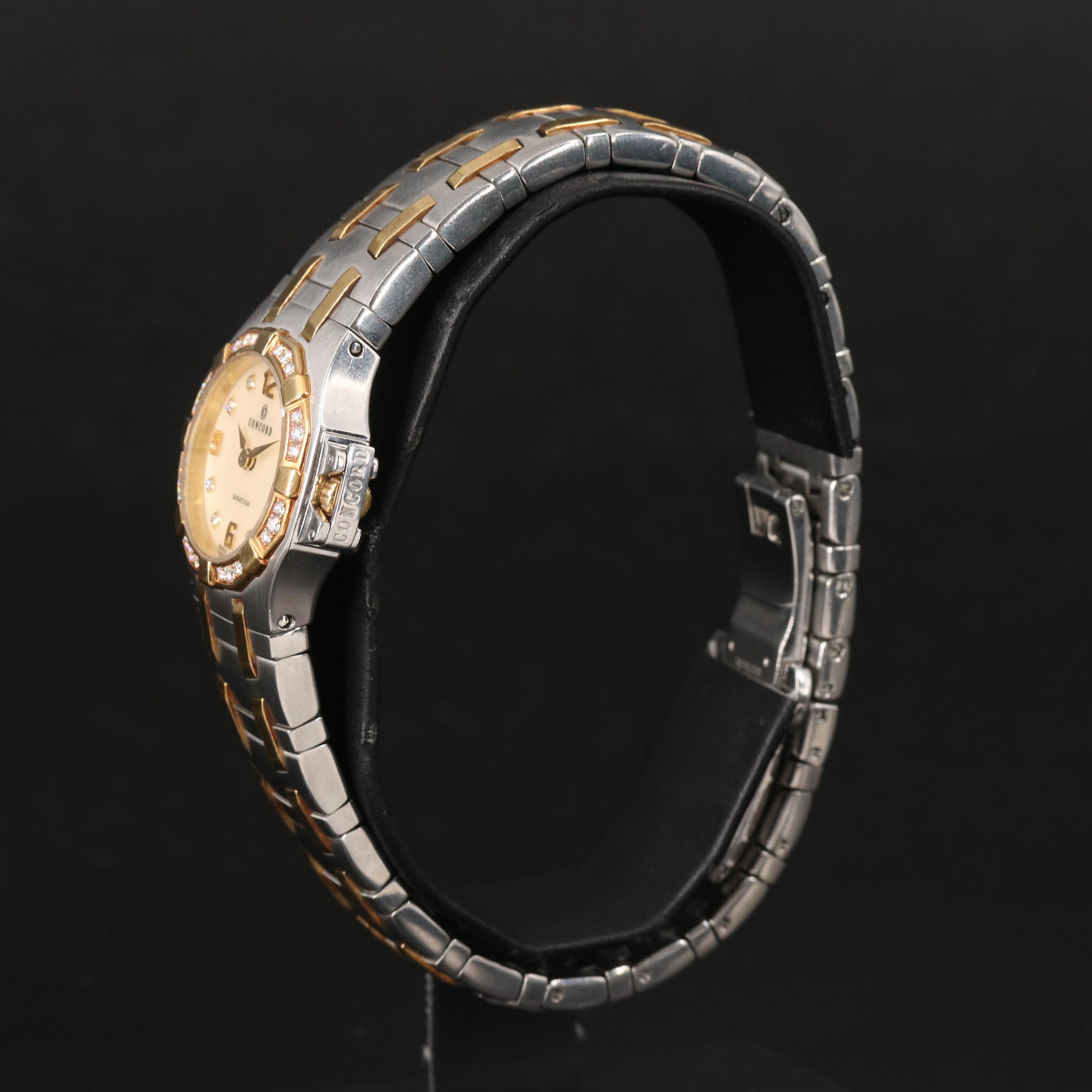 18K and Stainless Steel Concord Saratoga Diamond Quartz Watch