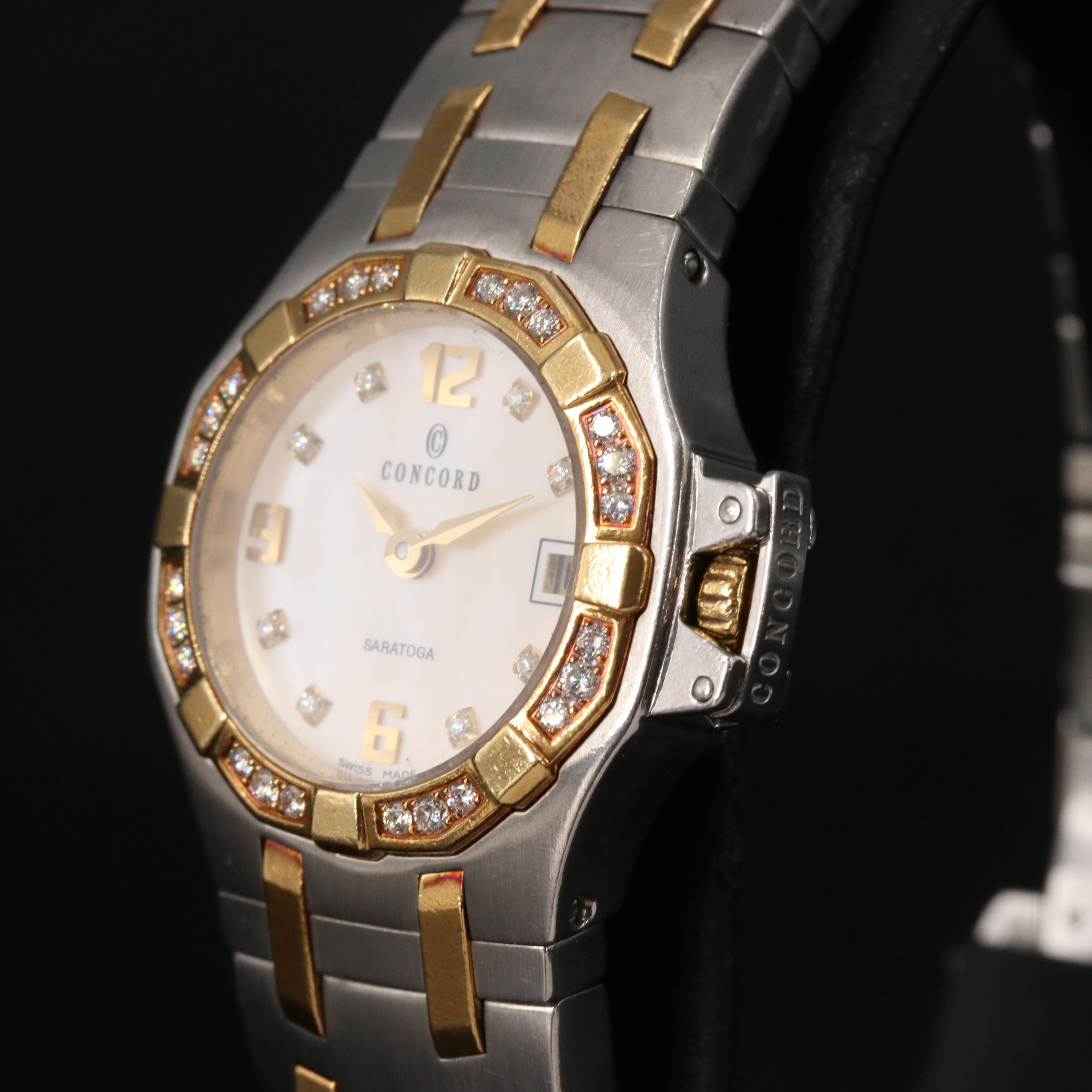 18K and Stainless Steel Concord Saratoga Diamond Quartz Watch