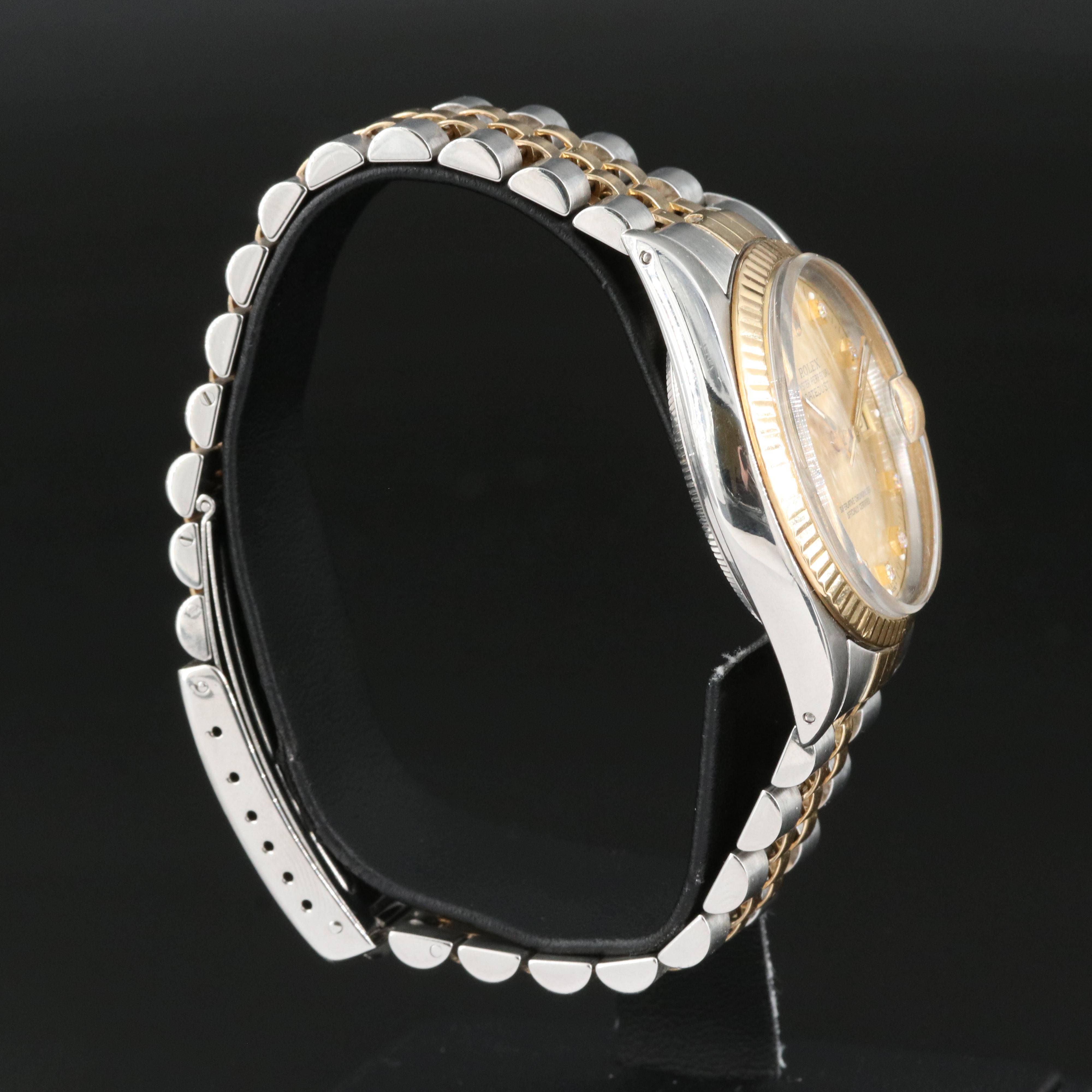 1987 Rolex Datejust Champagne Diamond Dial Watch