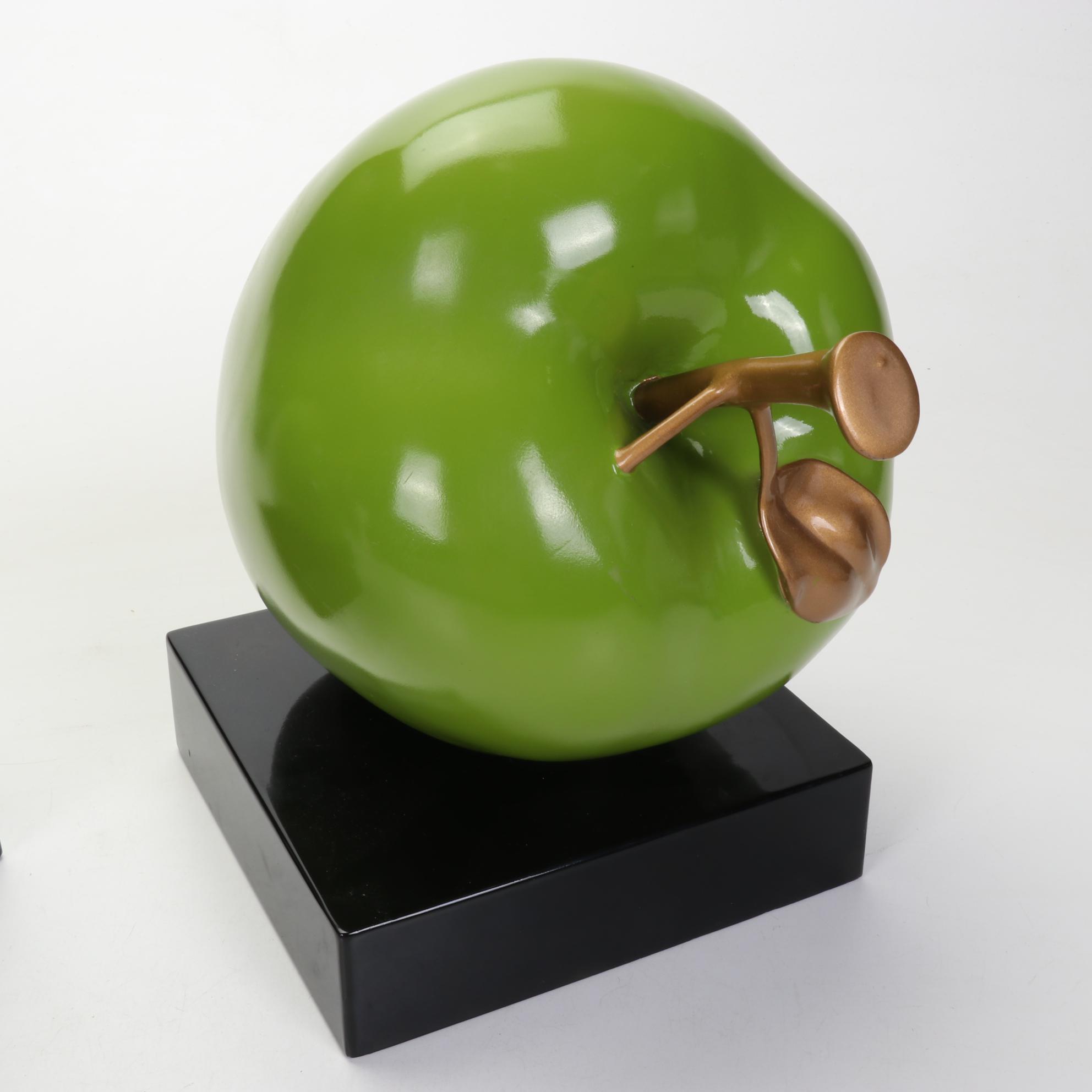 Resin Sculptures of Apple Being Eaten, Circa 2000