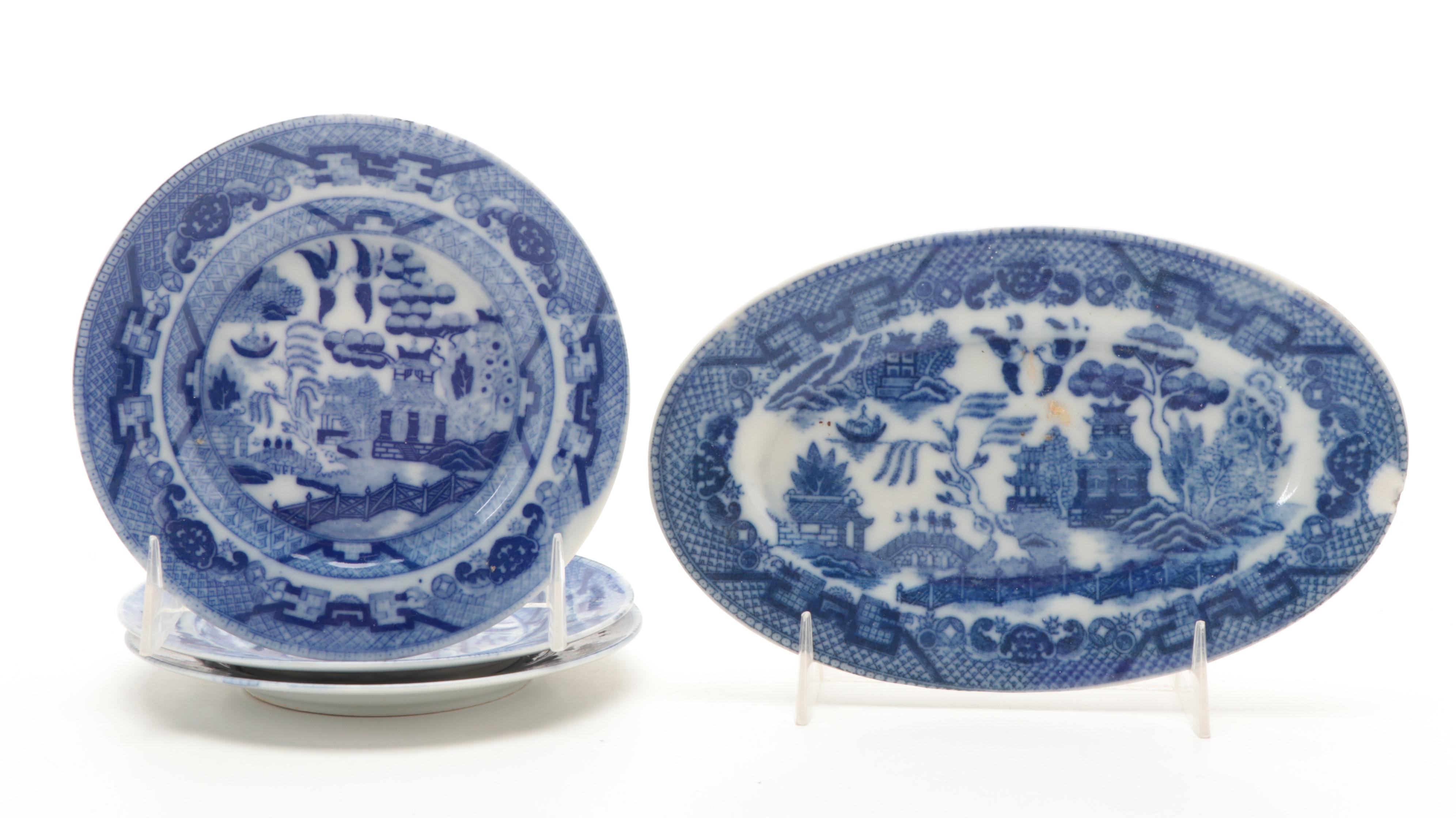 Japanese and Other Blue and White Porcelain Child's Tea Set