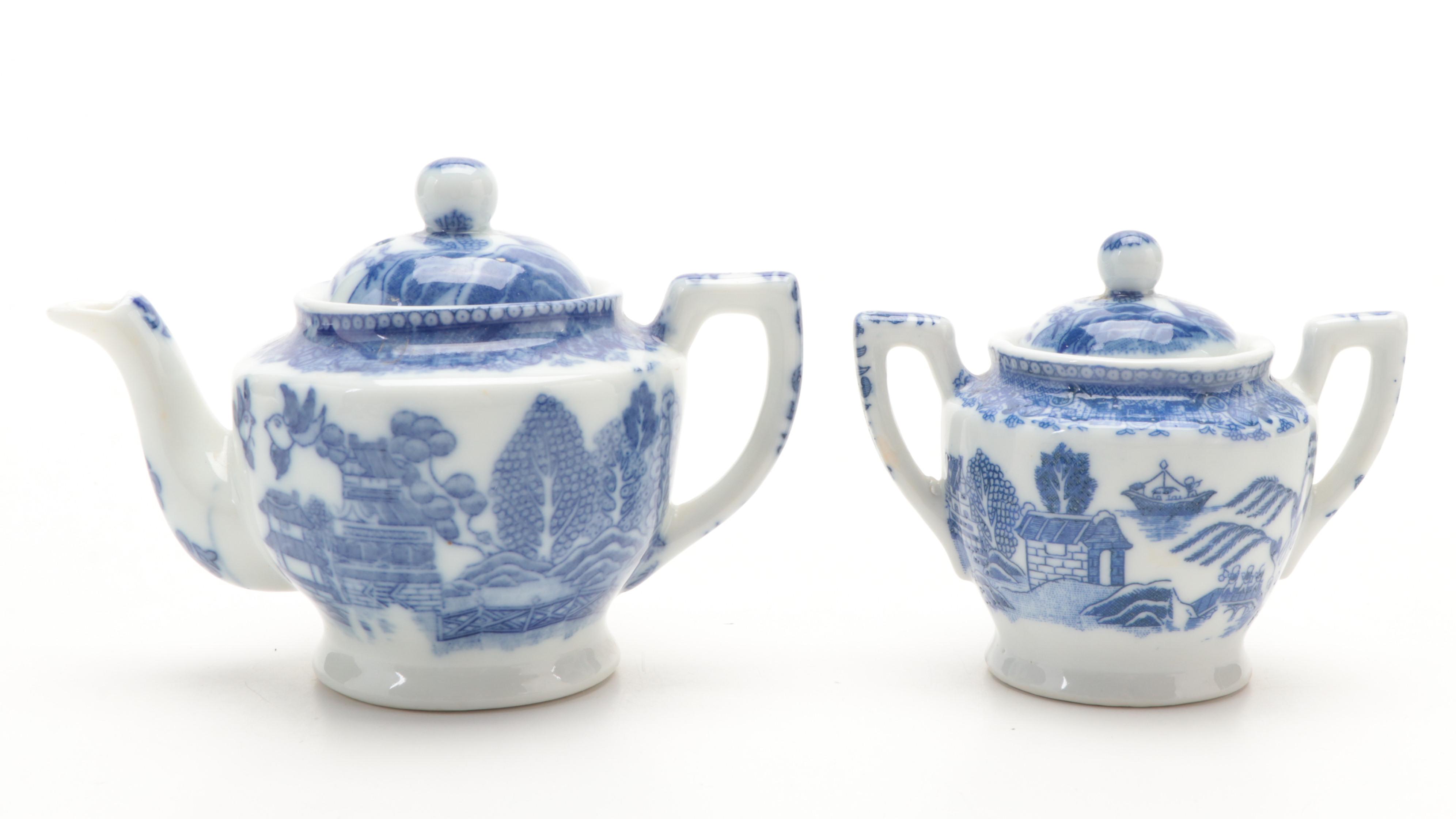 Japanese and Other Blue and White Porcelain Child's Tea Set