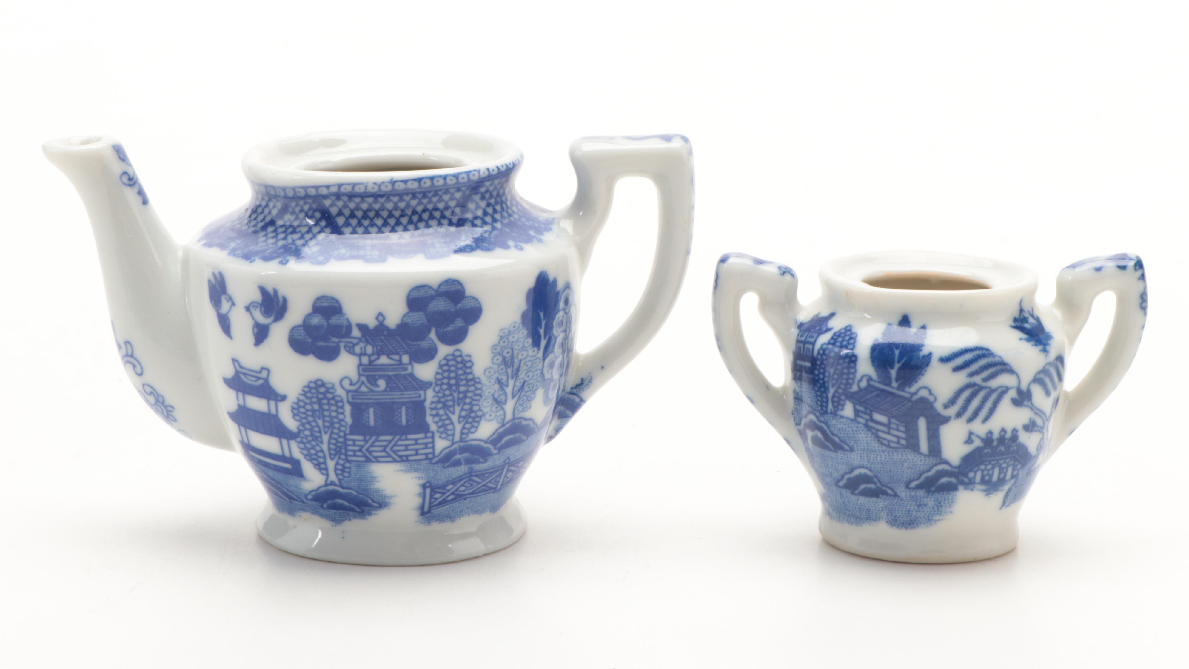 Japanese and Other Blue and White Porcelain Child's Tea Set