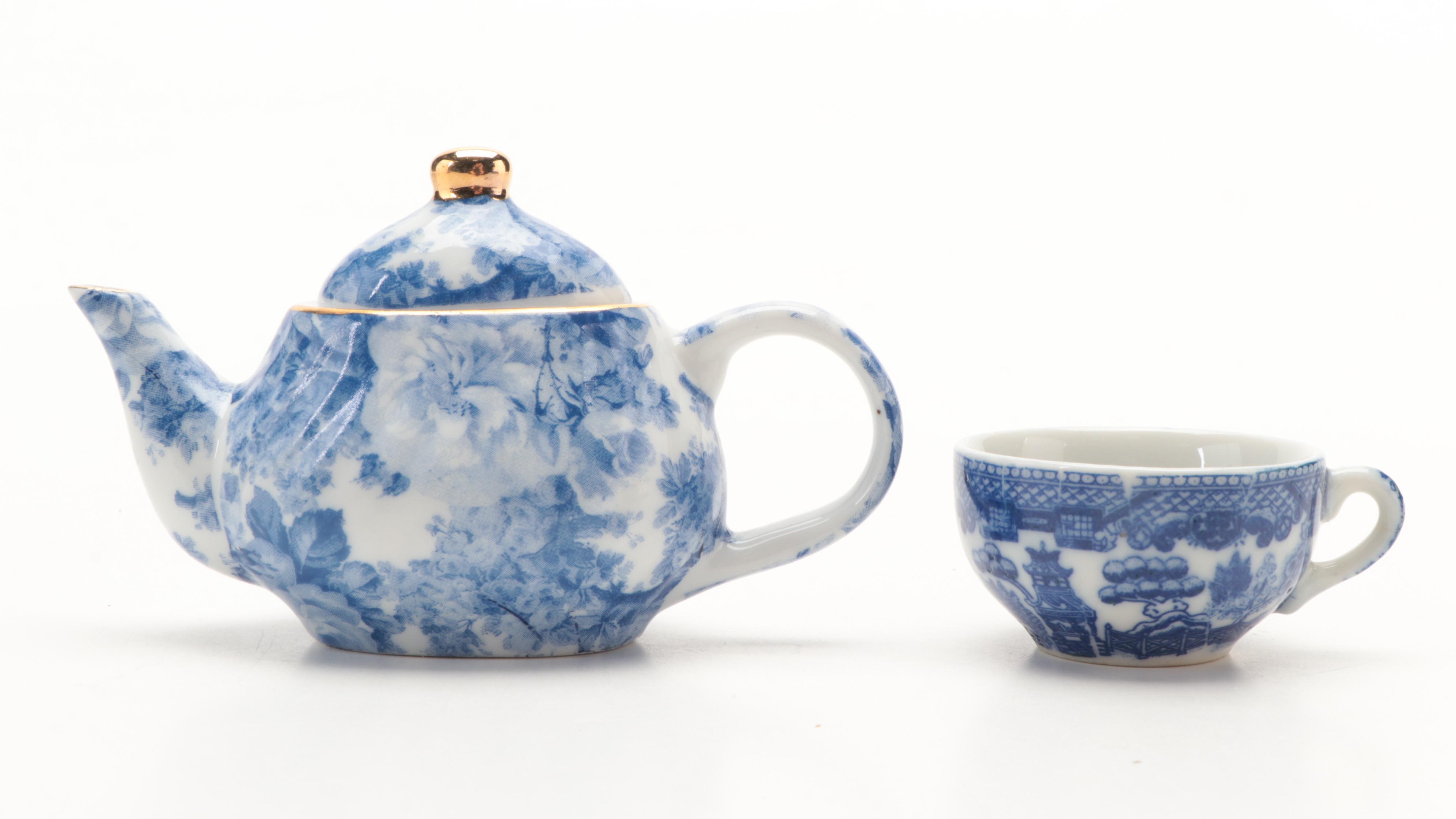 Japanese and Other Blue and White Porcelain Child's Tea Set