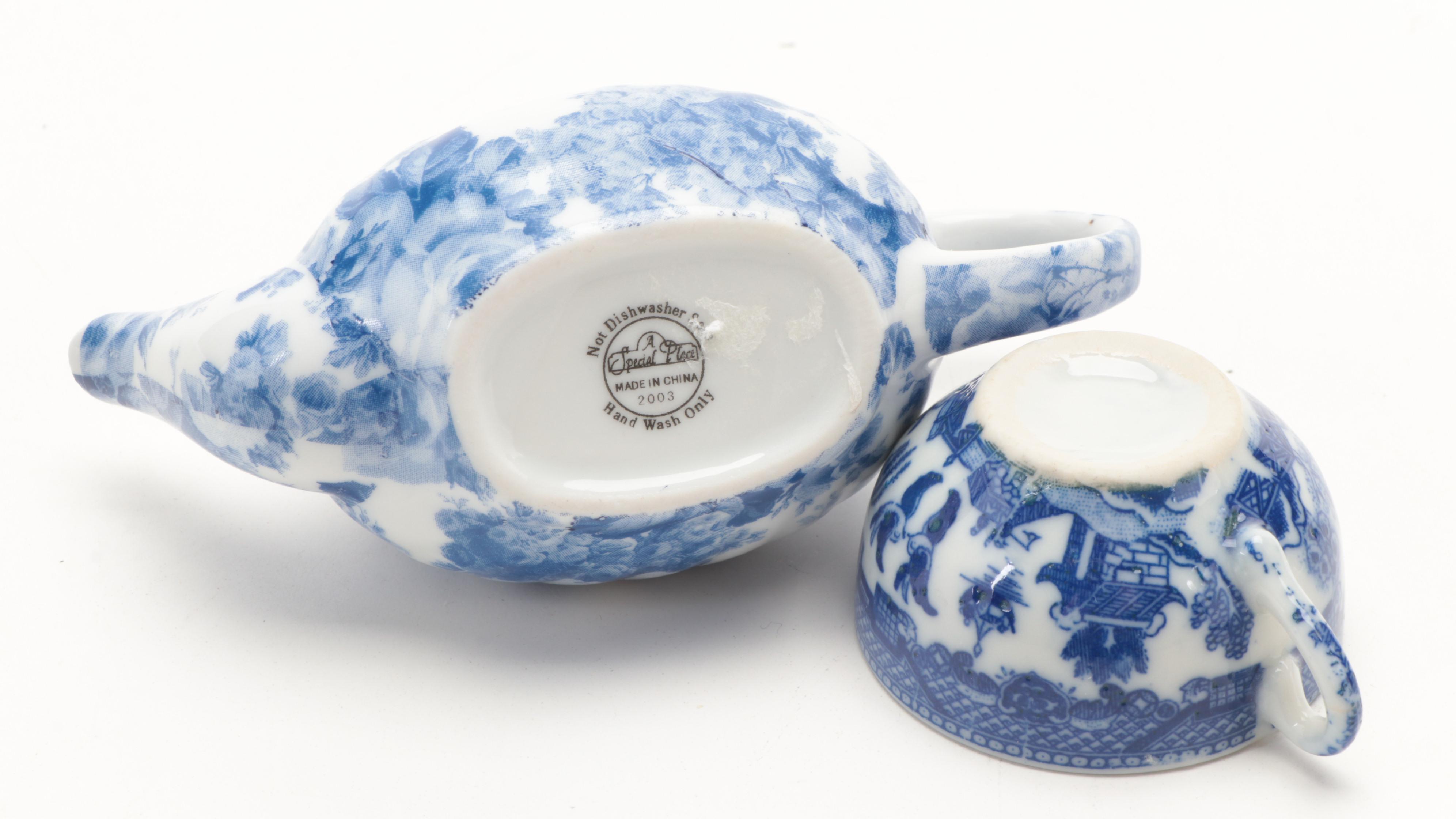 Japanese and Other Blue and White Porcelain Child's Tea Set