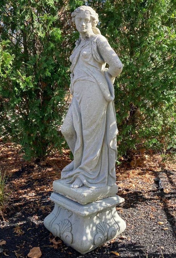 Concrete Four Seasons "Summer" Statue with Pedestal