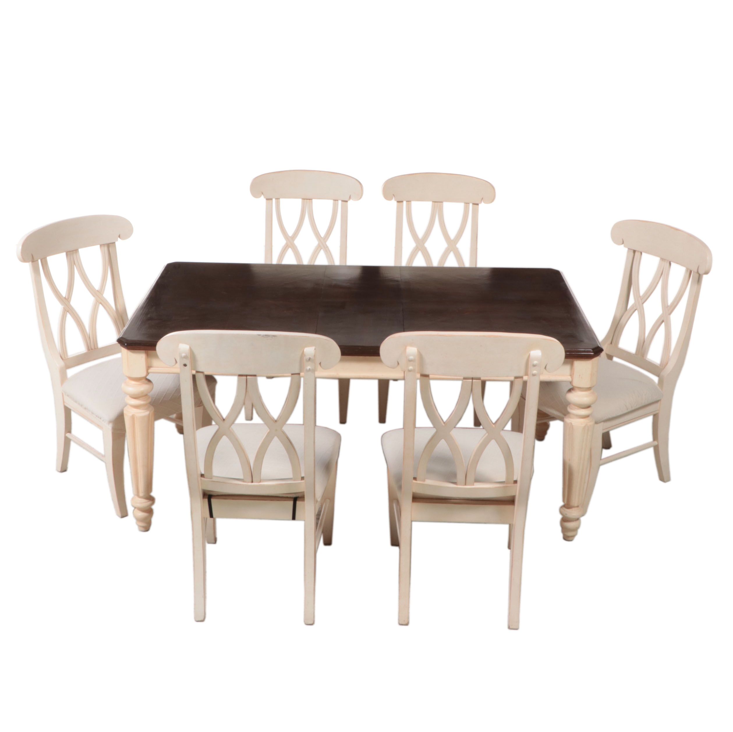 Markor International Classical Style Parcel-Painted and Pine Top Dining Set